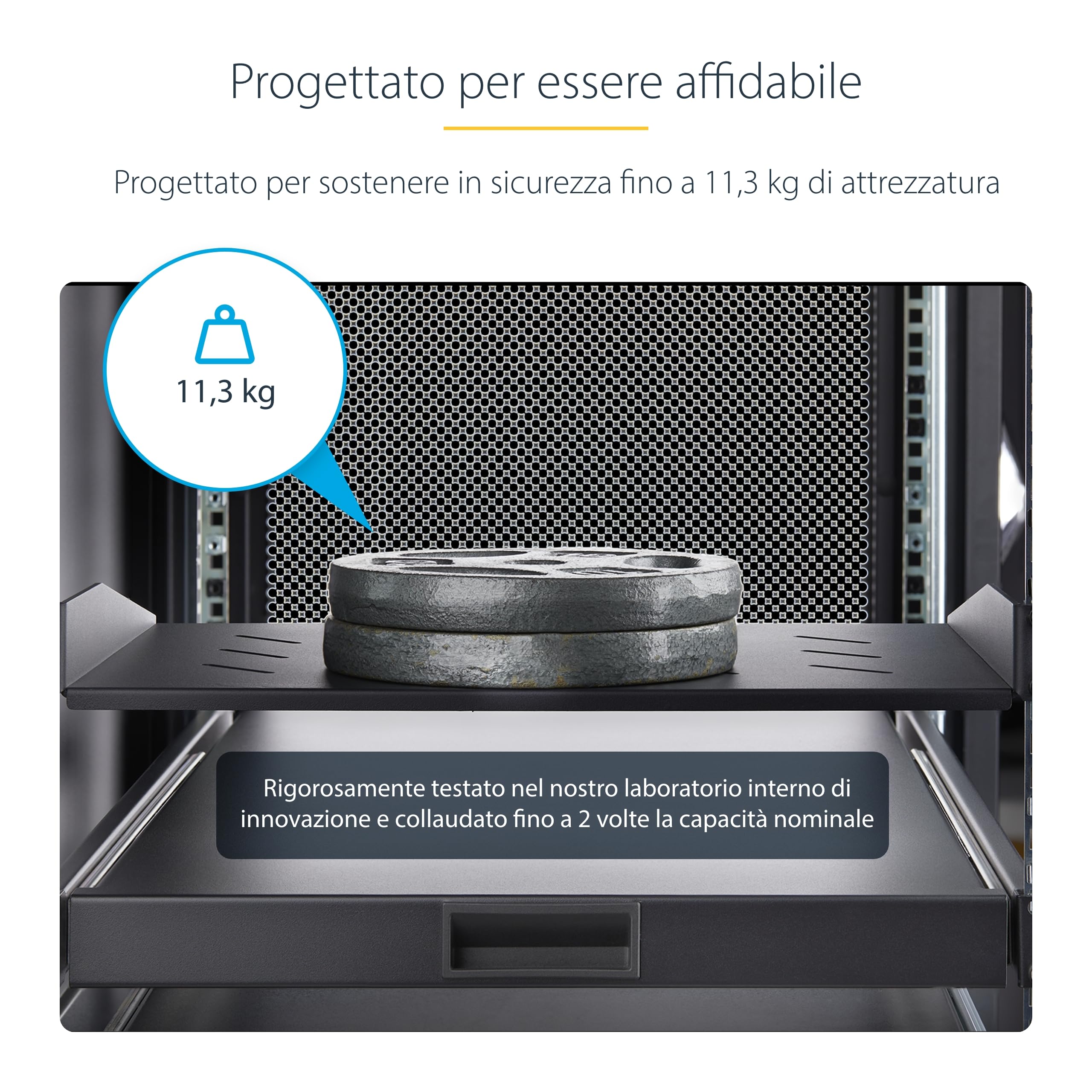 StarTech.com Ripiano Rack 19" 1U Ventilato, Mensola per Armadio di Rete 11,3kg 31,5cm