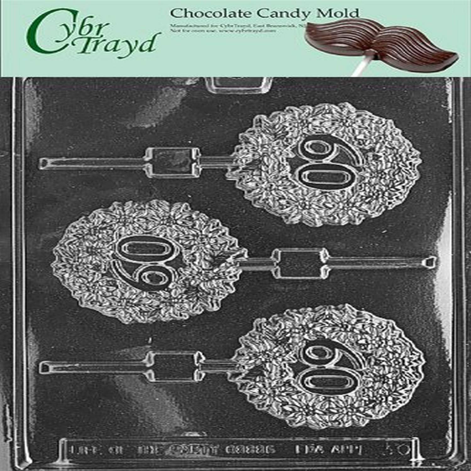Cybrtrayd L030 - Stampo per caramelle al cioccolato 60° Lolly con istruzioni esclusive per stampaggio al cioccolato Cybrtrayd