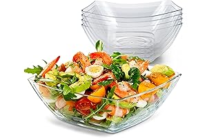 64oz Clear Plastic Serving Bowls (4 Pack)