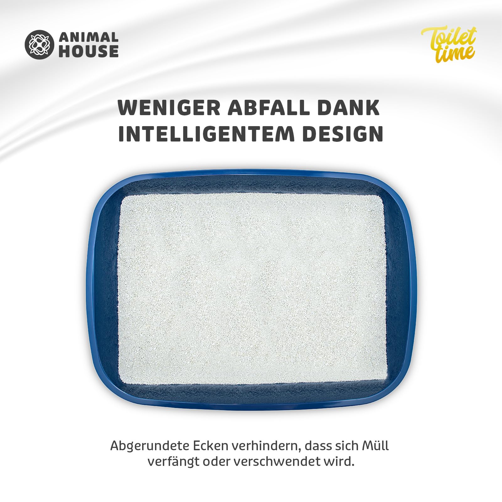 Animal House Katzenklo ohne Rand, Offene Katzentoilette mit Schaufel inklusive, Größe M 37x27x8,5 cm, Katzentoilette aus Kunststoff, Praktisch und Hygienisch