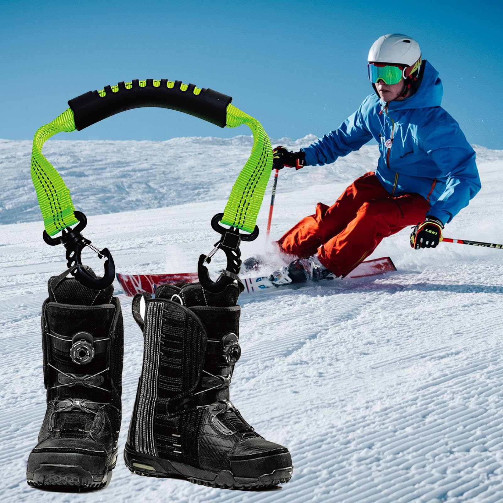 Skischuhgurt – Skischuh-Trageriemen | Multifunktionaler Skates-Trageriemen | Snowboardschuh-Trageriemen | Skischuh-Power-Gurt | Schulterriemen für Schlittschuhe und Snowboarden