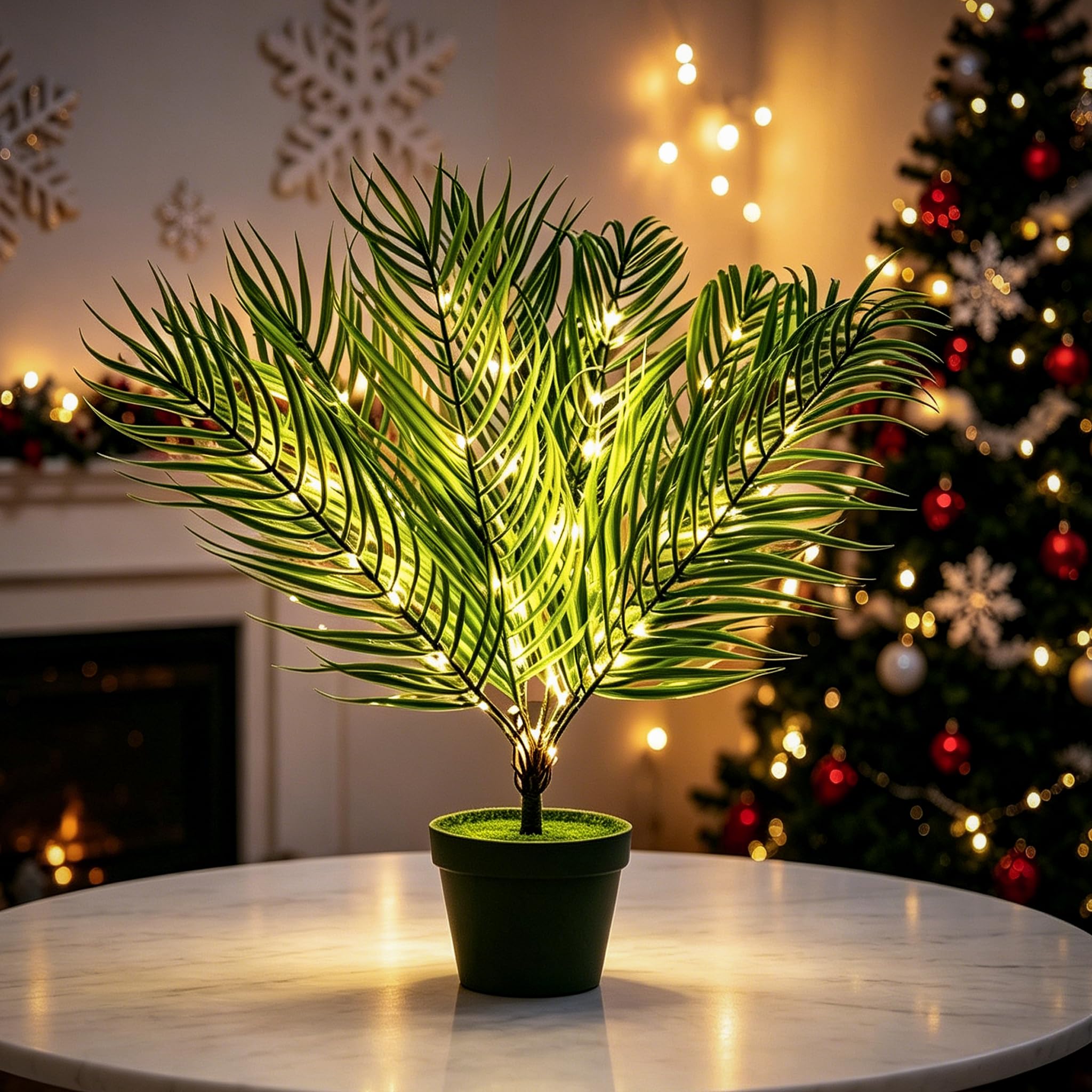 Lampada artificiale a forma di albero scintillante, 49,8 cm, USB e a batteria, per camera da letto, ufficio, bar, ufficio, feste, ideale per Natale, compleanno, festa della mamma
