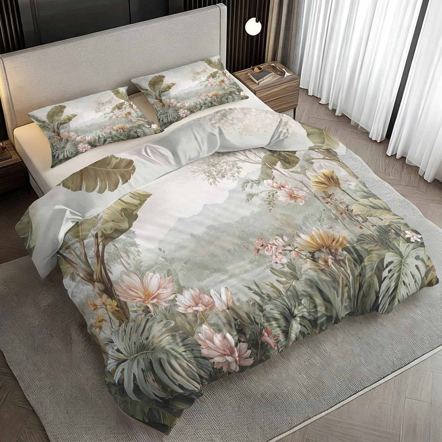 Générique Housse de Couette Jungle 220x200 cm, 3 Pièces