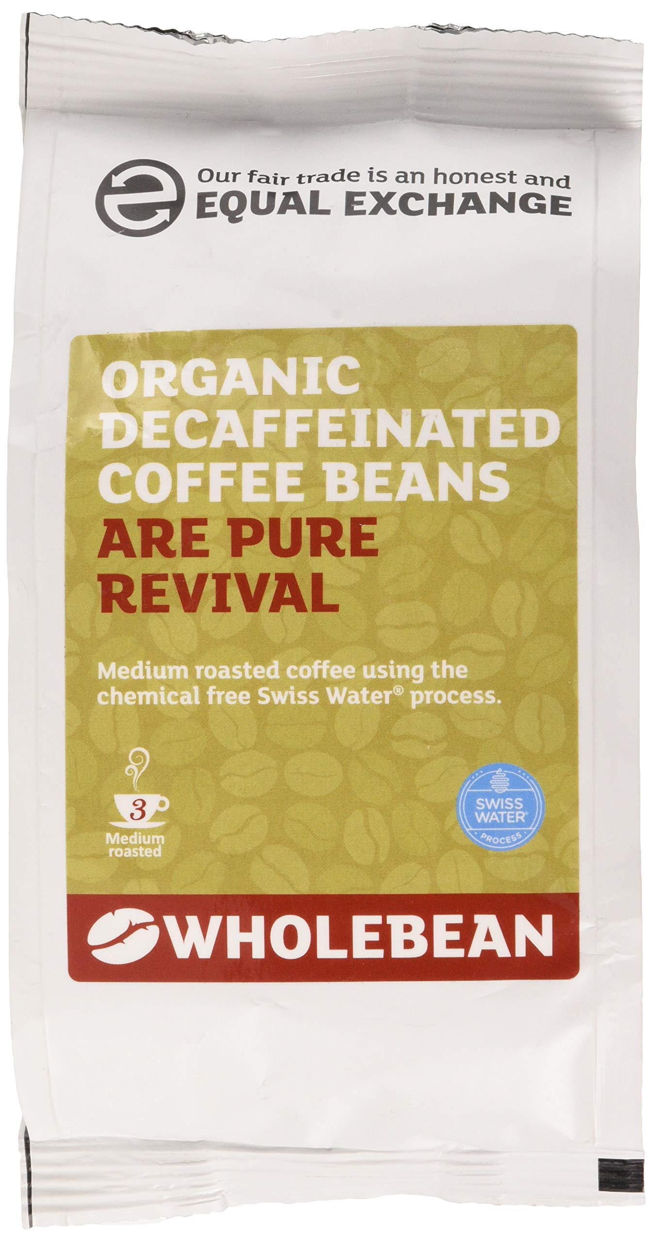 Equal Exchange Organiczne szwajcarskie ziarna kawy bezkofeinowe 227 g