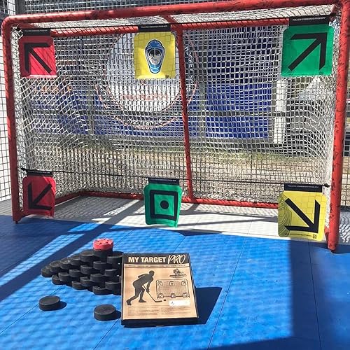 Miniatura 3 de Hockey Revolution My Target Pro - Incluye 6 objetivos de portería y 1 correas de goma - Se fija a la mayoría de las porterías de hockey - Ayuda de