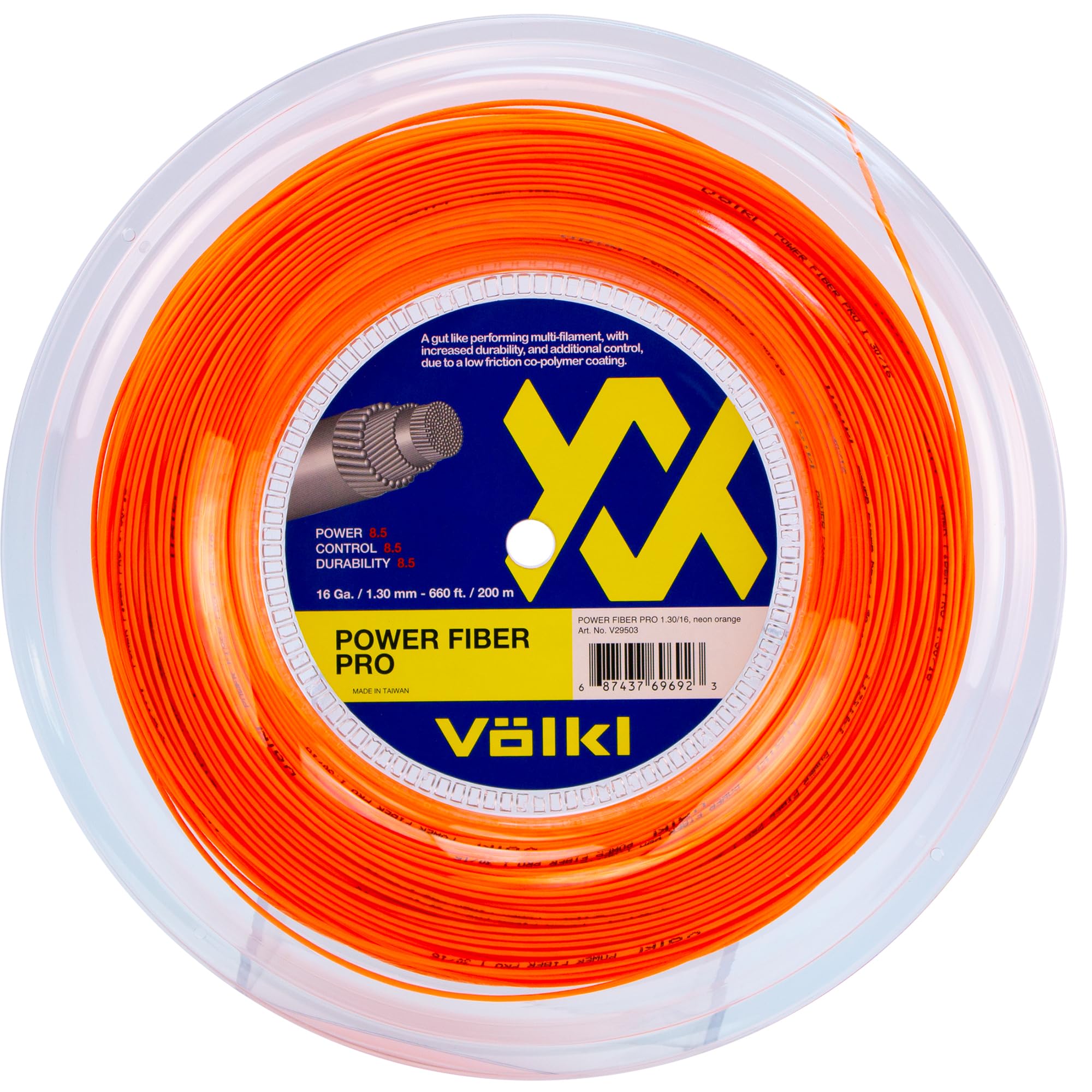 Volkl Power Fiber Pro | Corda per racchetta da tennis | Durevolezza | Feel & Control | Corda multifilamento