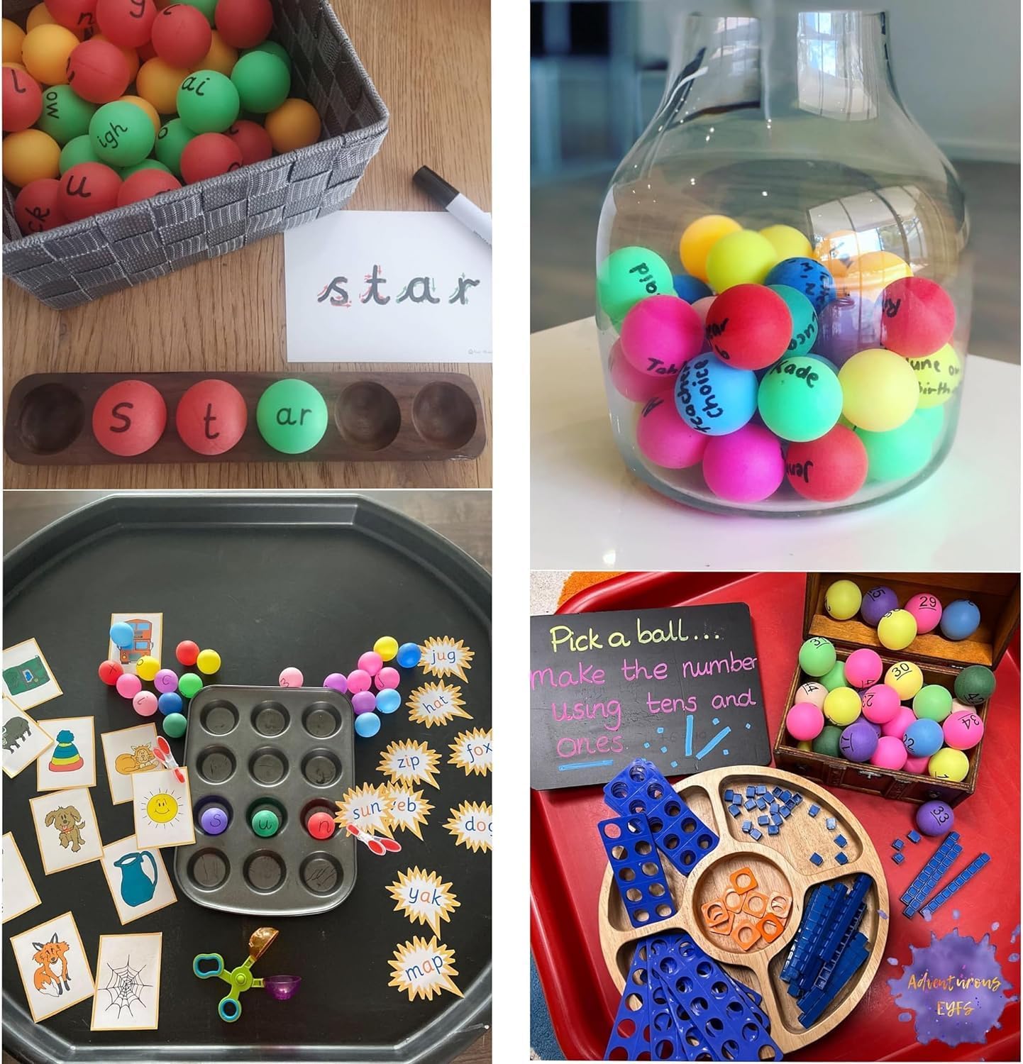 40 Palline Da Ping Pong Colorate Fonyiunce - 40mm Per Allenamento, Giochi E Animali Domestici - Foto 3