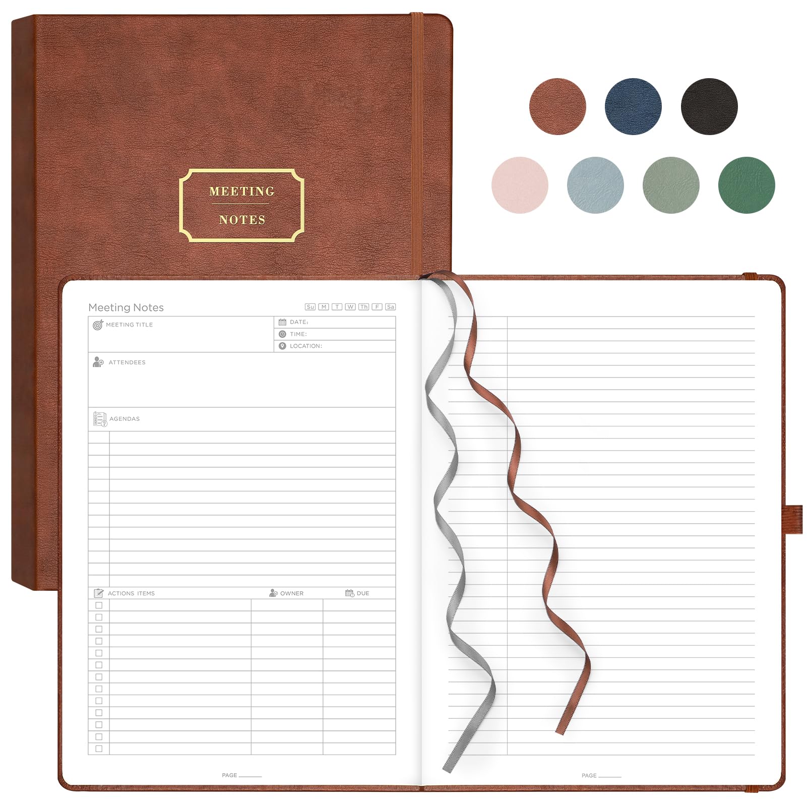 EMSHOI Meeting Notebook A4 Planner, 240 Pages Large Diary To Do List Notepad with 100gsm Thick Paper