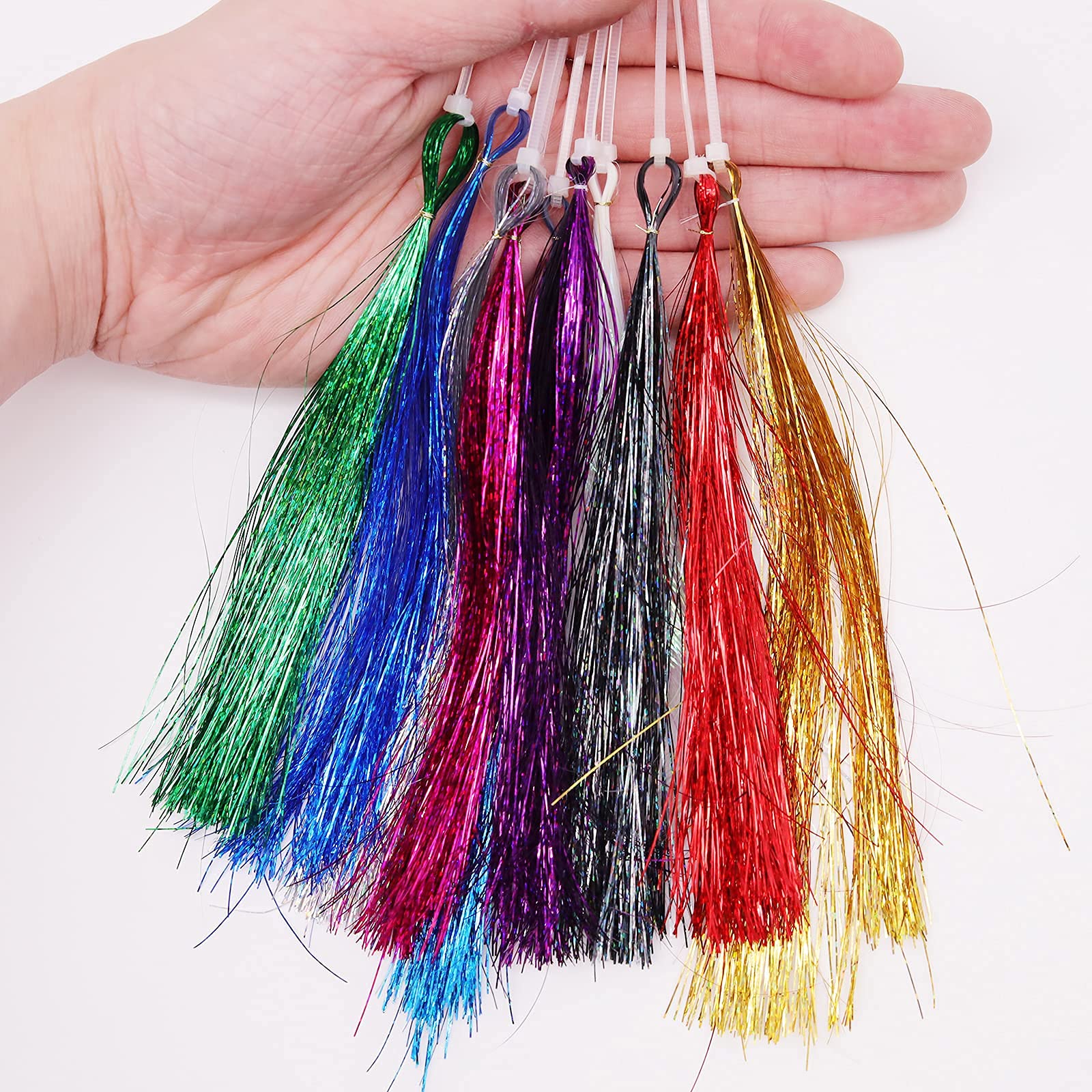 Fly Tying Material Crystal Flash Fly Fishing Lure Flies Fly Tying Tinsel 10 Color Fly Tying Materials Kit for Trout
