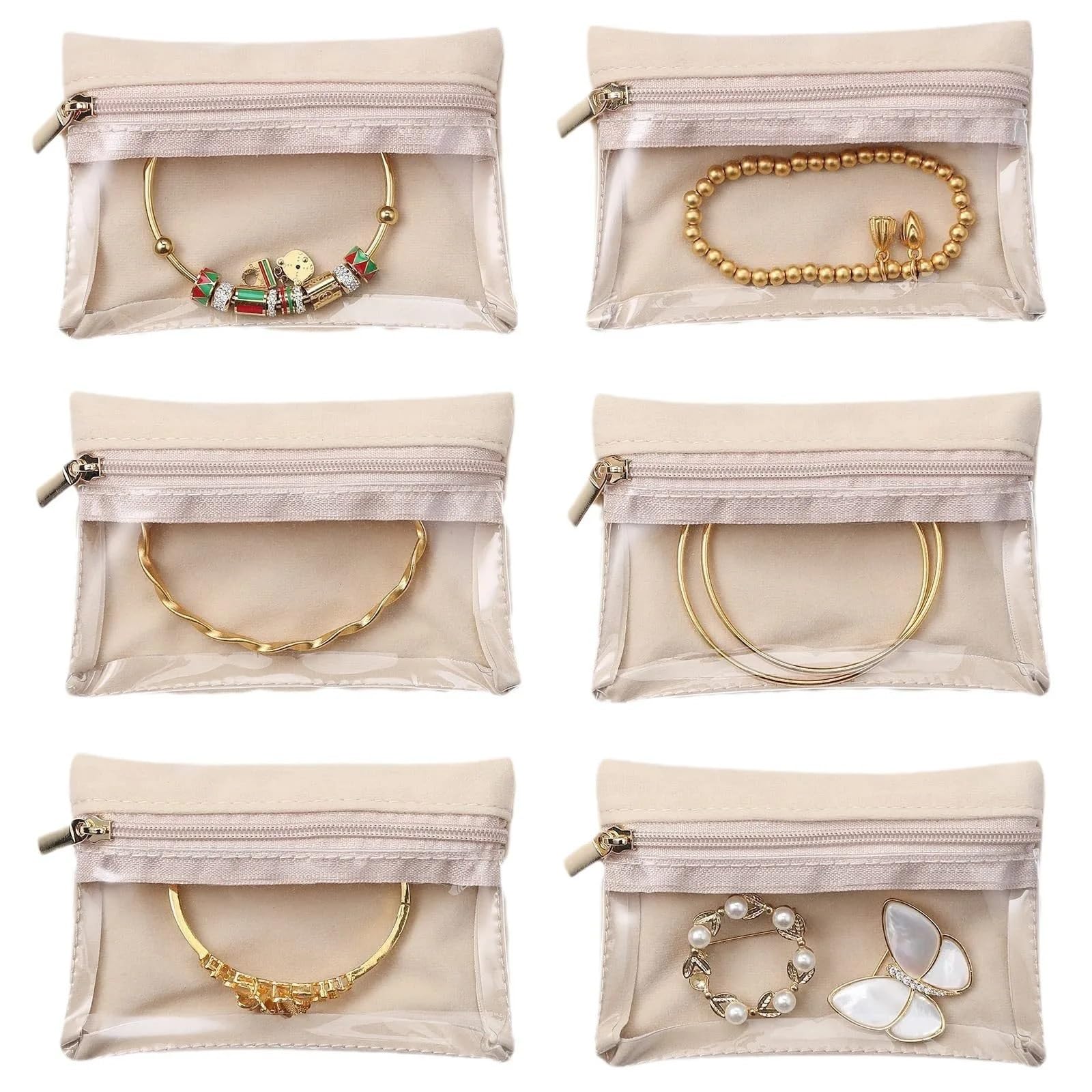 WEOKDFHA Jewelry Storage Bag 6pcs Small Zipper Bag Storage Exquisite Jewelry Packaging Handy Container For Collector