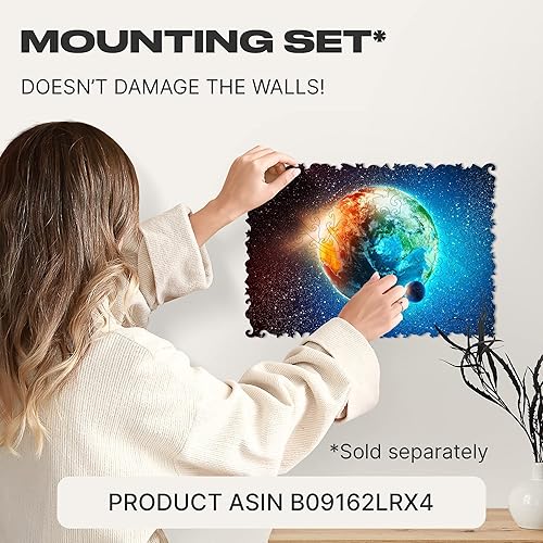 Miniatura 5 de UNIDRAGON Rompecabezas de madera  Space Planet Earth, 125 piezas, pequeño 9 x 6.2 pulgadas, hermoso paquete de regalo, forma única, el mejor regalo