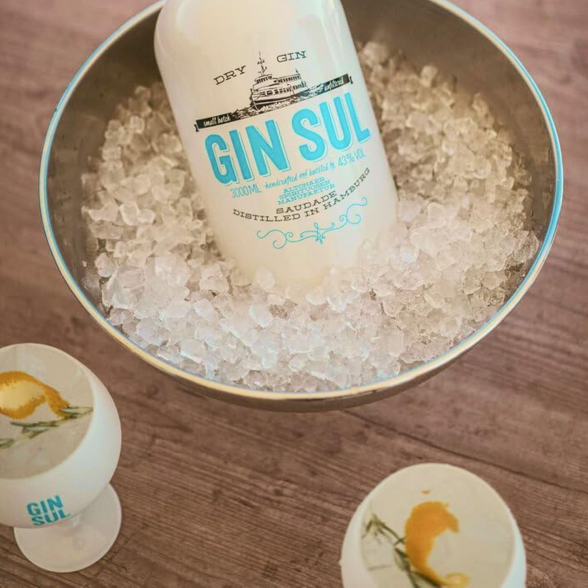 Gin Sul – Gingläser 6er-Set - Weisse Gin-Tonic-Ballon-Gläser mit Aufdruck - Hochwertige, spülmaschinenfeste, bauchige Copo-Gläser für Drinks, Aperitifs, Cocktails - 19,5 x 10,9 cm - 620 ml | Hochwertige, spülmaschinenfeste und bauchige Copa-Gläser für Dri