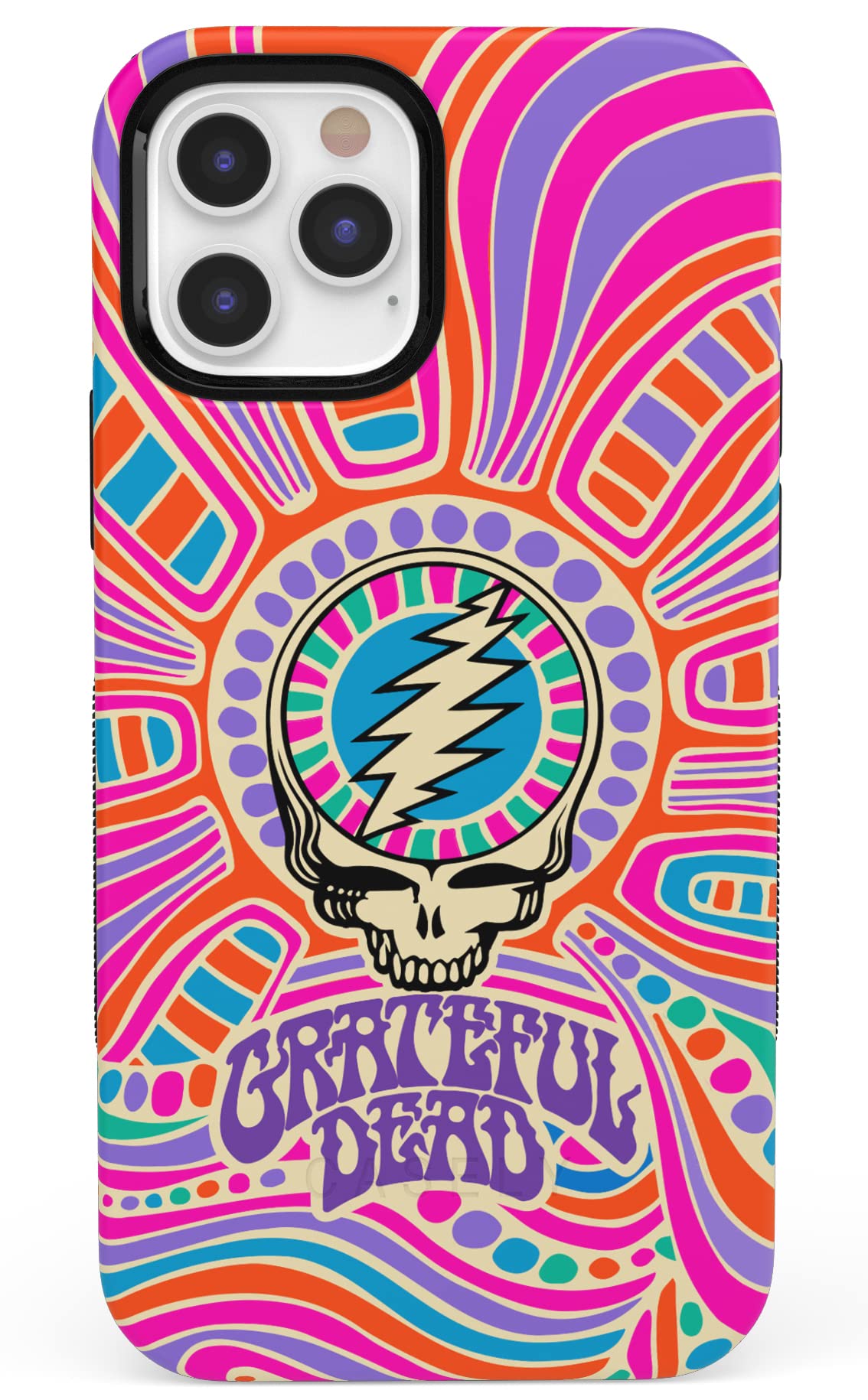 Casely iPhone 12/12 Pro Case | Art of Chaos | Grateful Dead Skull | Bold Protective Design | Compatible with MagSafe