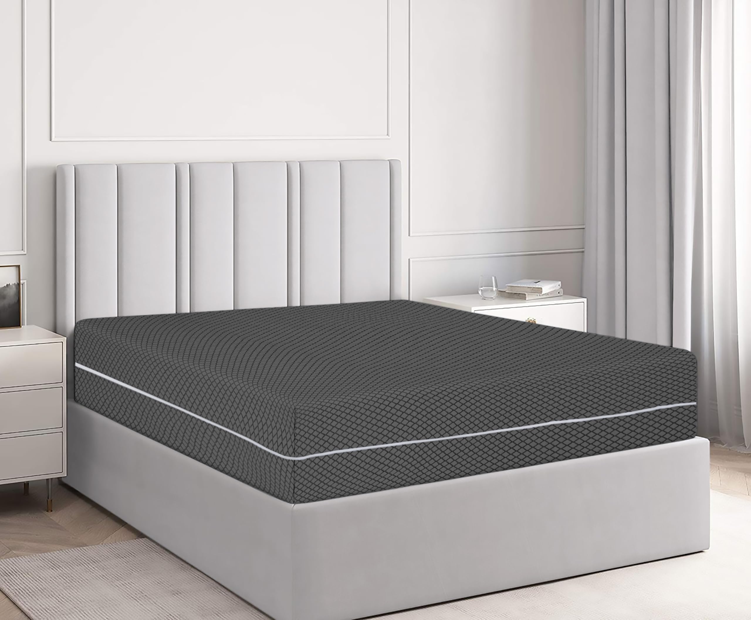 Housse de matelas zippée à enveloppe complète anti-punaises de lit avec protecteur à fermeture éclair pour matelas 30 cm de profondeur et hypoallergénique - Housse de matelas avec fermeture éclair