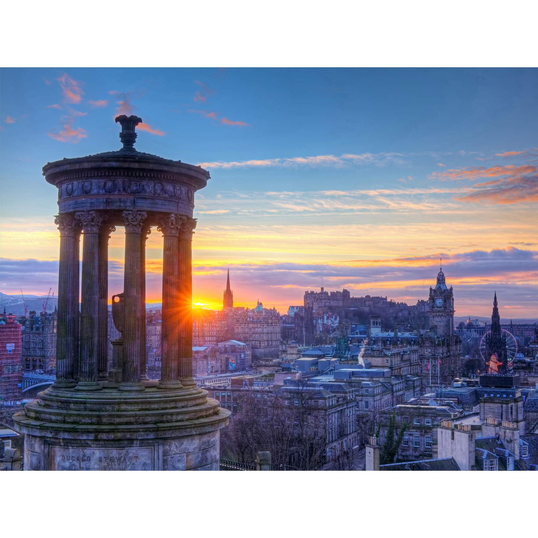 Wee Blue Coo Calton Hill Edinburgh Sunset Large Wall Art Poster Print Thick Paper 18X24 Inch