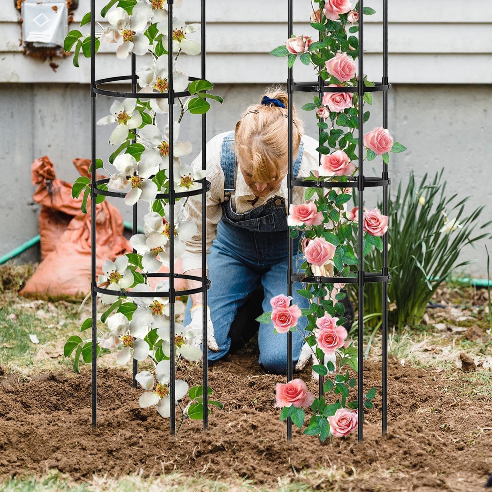 Traliccio da Giardino per Piante Rampicanti in Metallo Regolabile