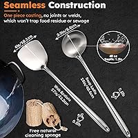 Vista 2 de MARTE Juego de herramientas de espátula y cucharón de 17 pulgadas, de alta calidad, a prueba de óxido, formación integral, resistente al calor