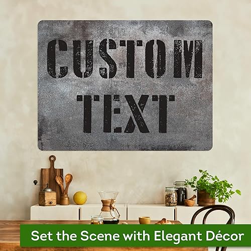 Miniatura 1191 de My Sign Center - Letrero personalizado, 11 colores de fuente, 13 estilos de fuente, 4 opciones de agujero, 22 tamaños, 8 x 32 pulgadas, sin óxido,