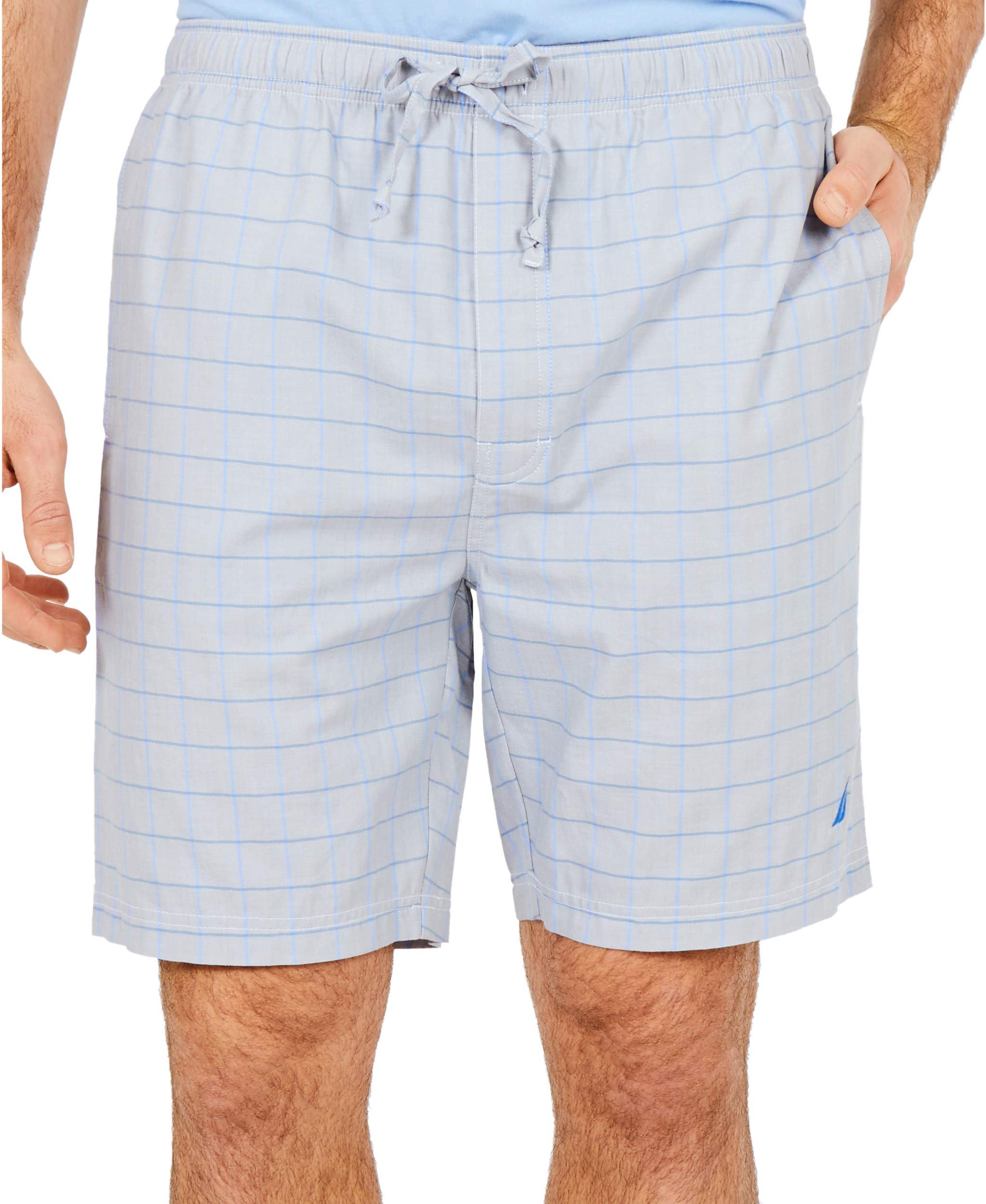 NauticaMen's Soft Woven 100% Cotton Elastic Waistband Sleep Pajama Short, One size
