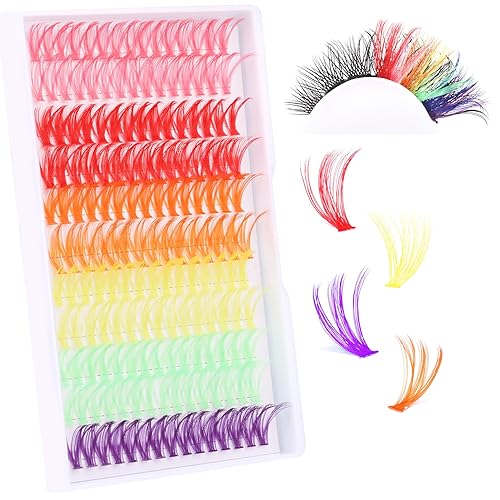 Extensiones de pestañas de colores, 165 unidades, extensiones de pestañas de colores, pestañas de color, pestañas de color, extensiones de pestañas