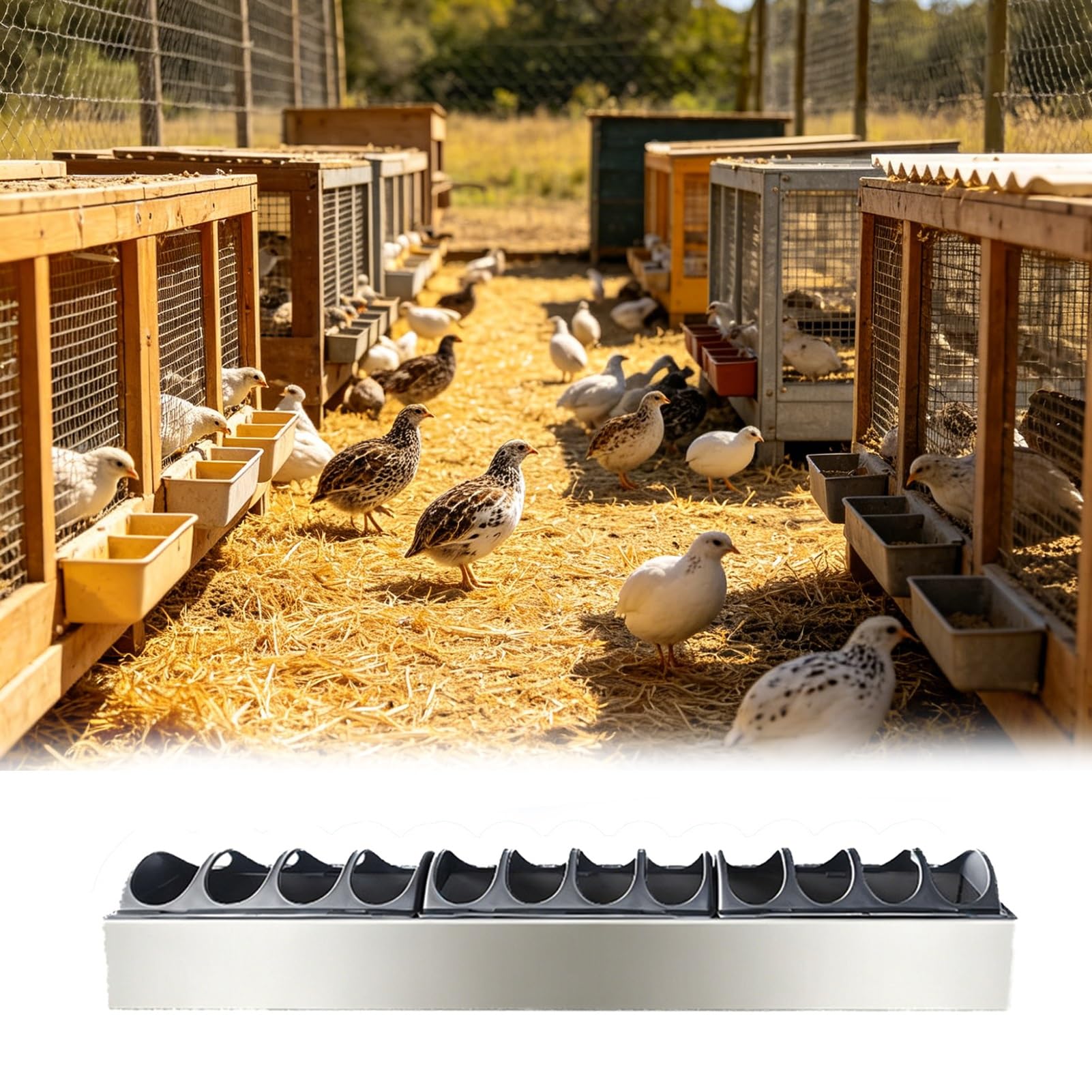 Mangeoire pour porcs contre le gaspillage des canetons et poussins en cage