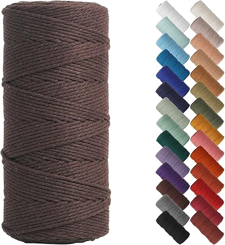 Miniatura 22 de NOANTA Cuerda de macramé natural de 0.079 in x 220 yardas, cuerda de algodón torcido de 3 hebras, cuerda de algodón colorido para colgar en la Verde