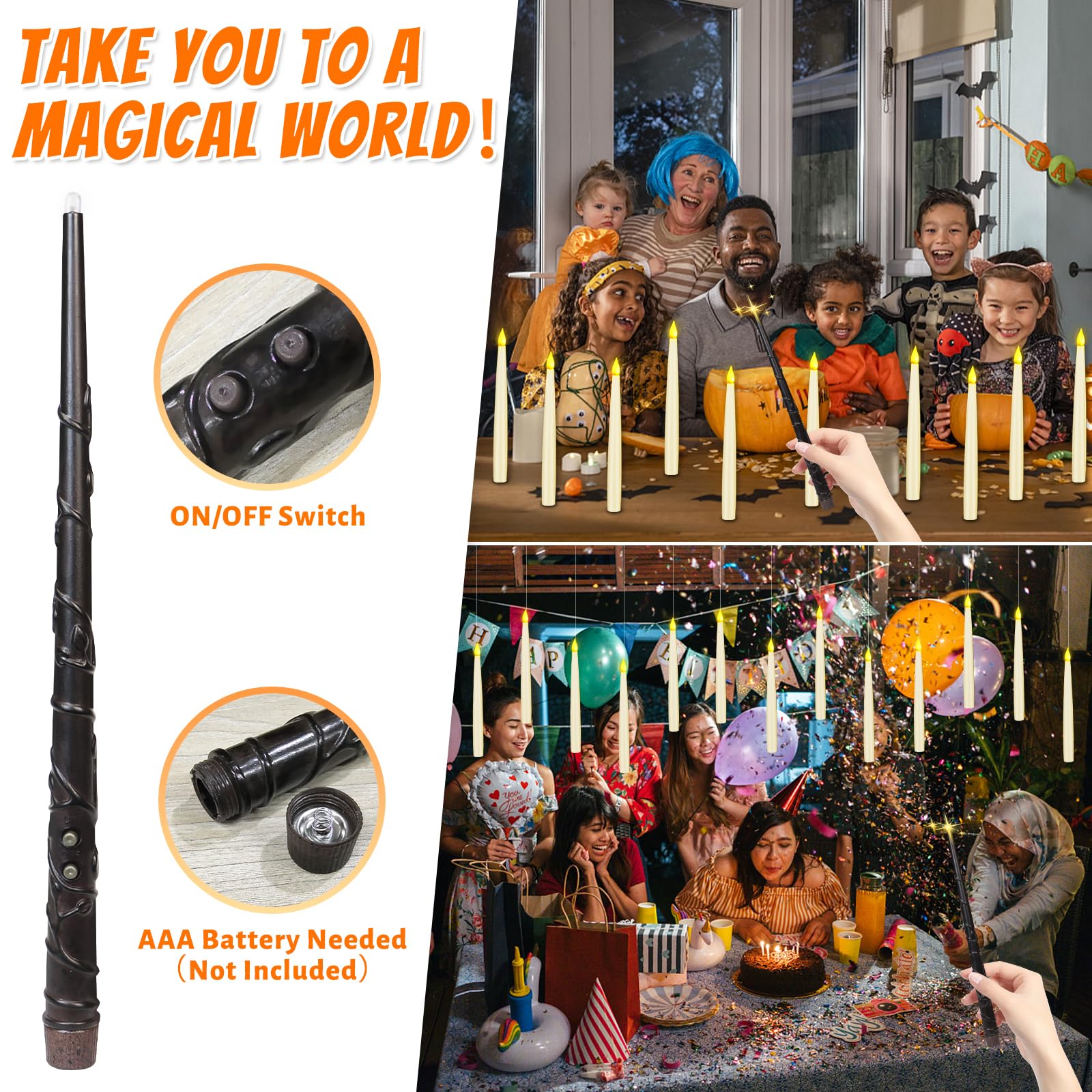 Schwimmende Kerzen Mit Zauberstab - 20 Stück LED Stabkerzen Mit Fernbedienung