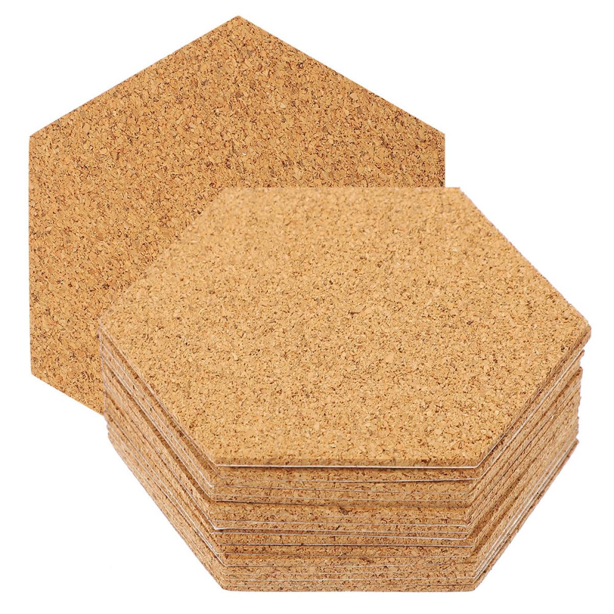 COHEALI Feuilles de Liège Auto-adhésives Hexagonales 2 Mm, Lot de 120 Pièces, Naturel, Autocollantes, Découpe Facile, Loisirs Créatifs, Décoration Murale Intérieure, Bureau et Maison,