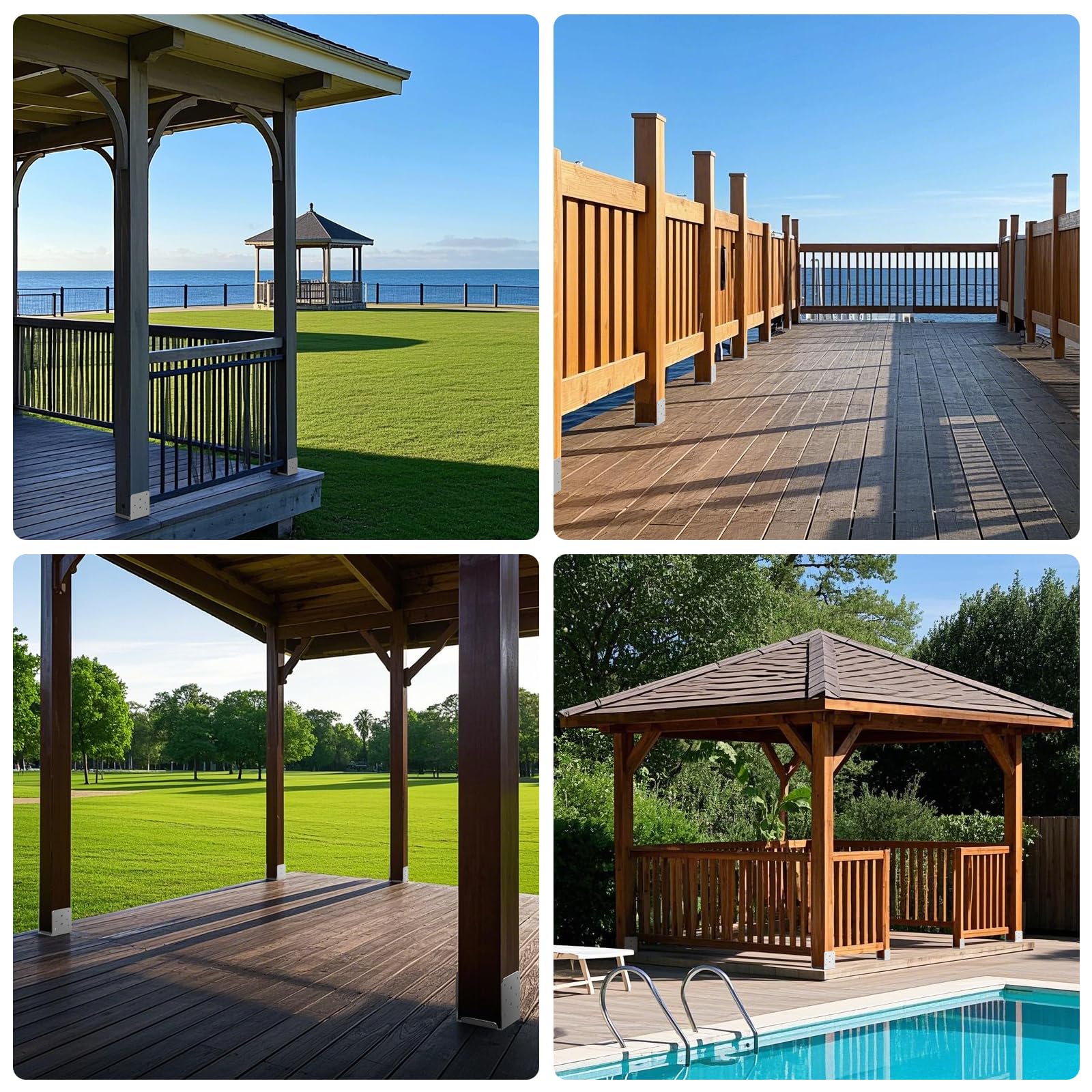 Snapklik.com : Goowoobee 44 Post Base Stainless Steel Deck Base ...