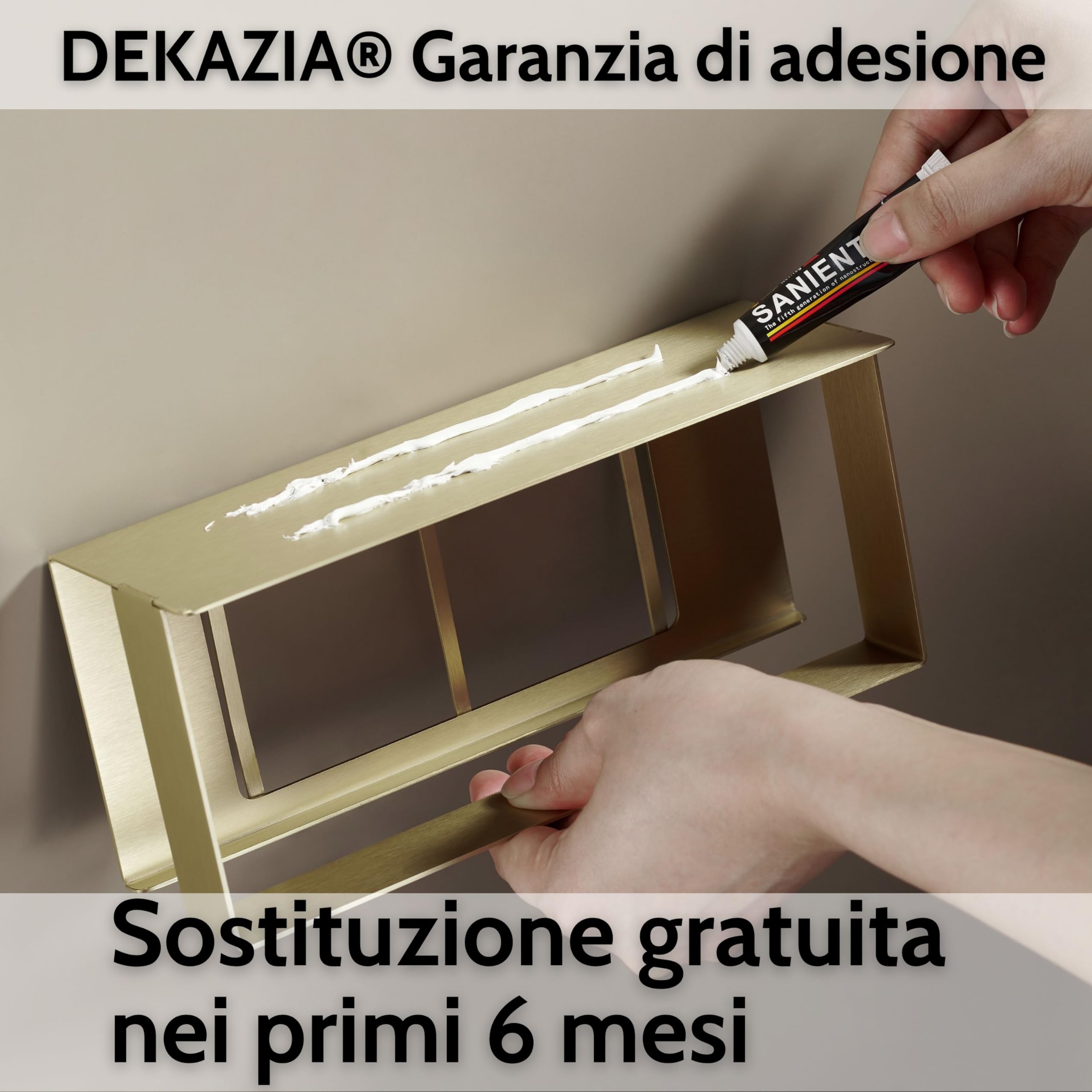 DEKAZIA® Mensola Doccia Oro Senza Forare, Porta Sapone Portaoggetti Bagno | portashampoo, mensole dorate, adesiva, accessori, acciaio inox, ripiano