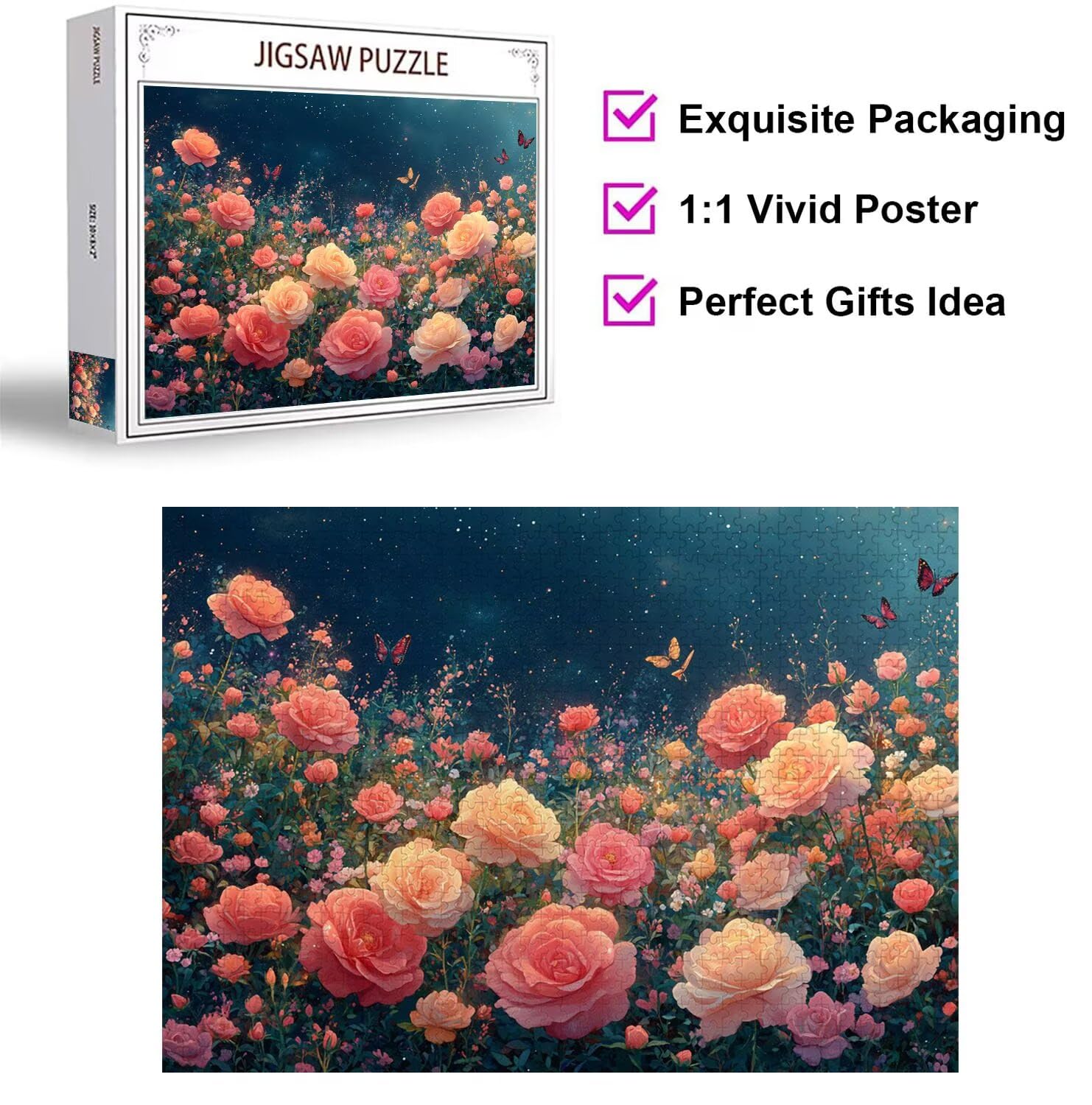 Puzzle 3000 Piezas Rosa Puzzle de Madera Desafiante, n-549