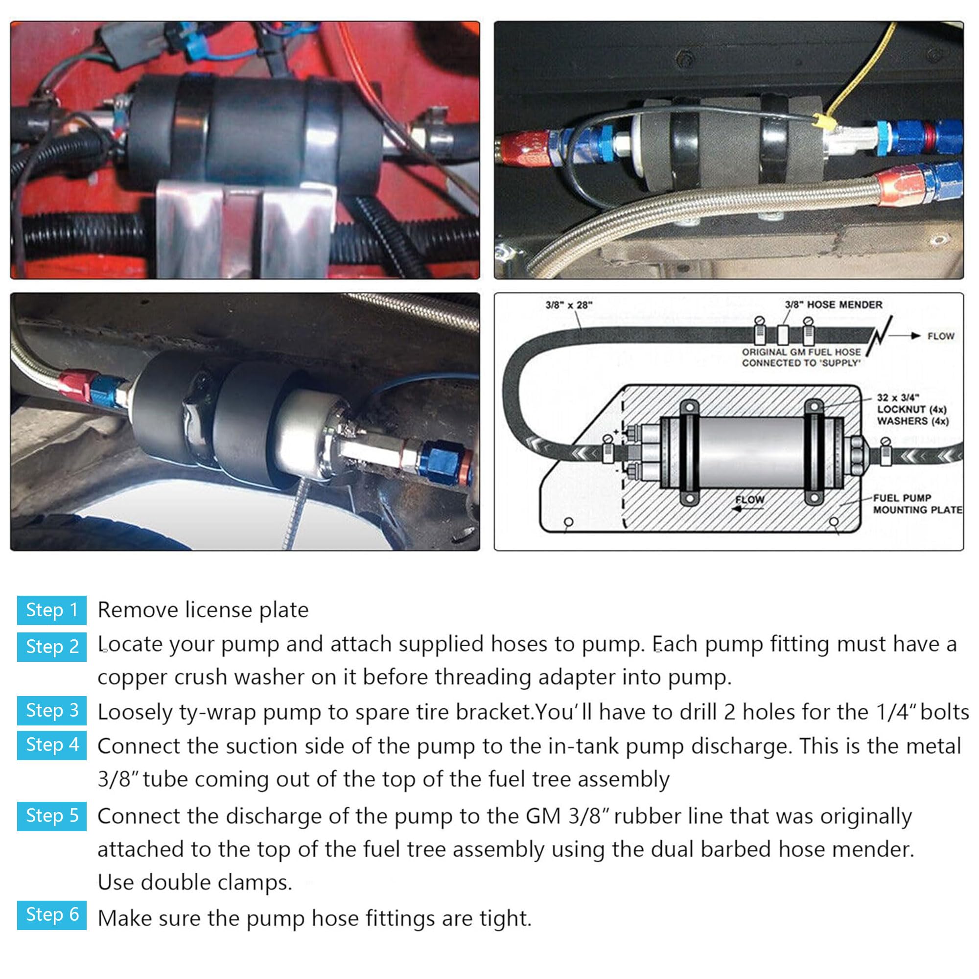 Yezoauto External Inline High Flow Pressure 255LPH Fuel Pump with 40 平行輸入 : Yezoauto Inline⁄External EFI Fuel Pump Compatible with