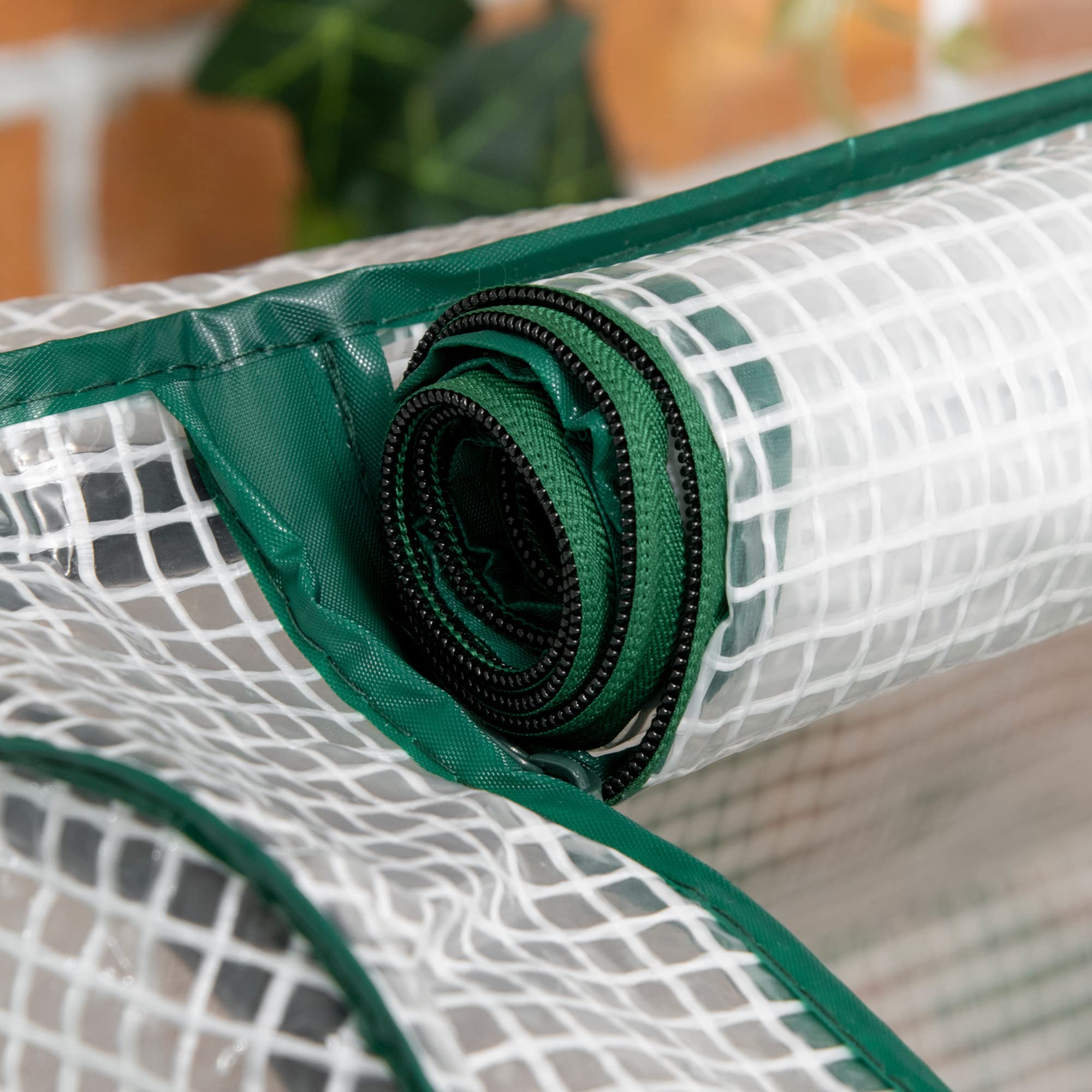 Outsunny Potager sur Pieds surélevé avec bâche en PE Jardinière surélevée Potager avec Serre Volume 104 L avec Trous de Drainage, Tissu Non tissé, pour Plantes Fleurs Légumes, 121x55x117cm Gris foncé