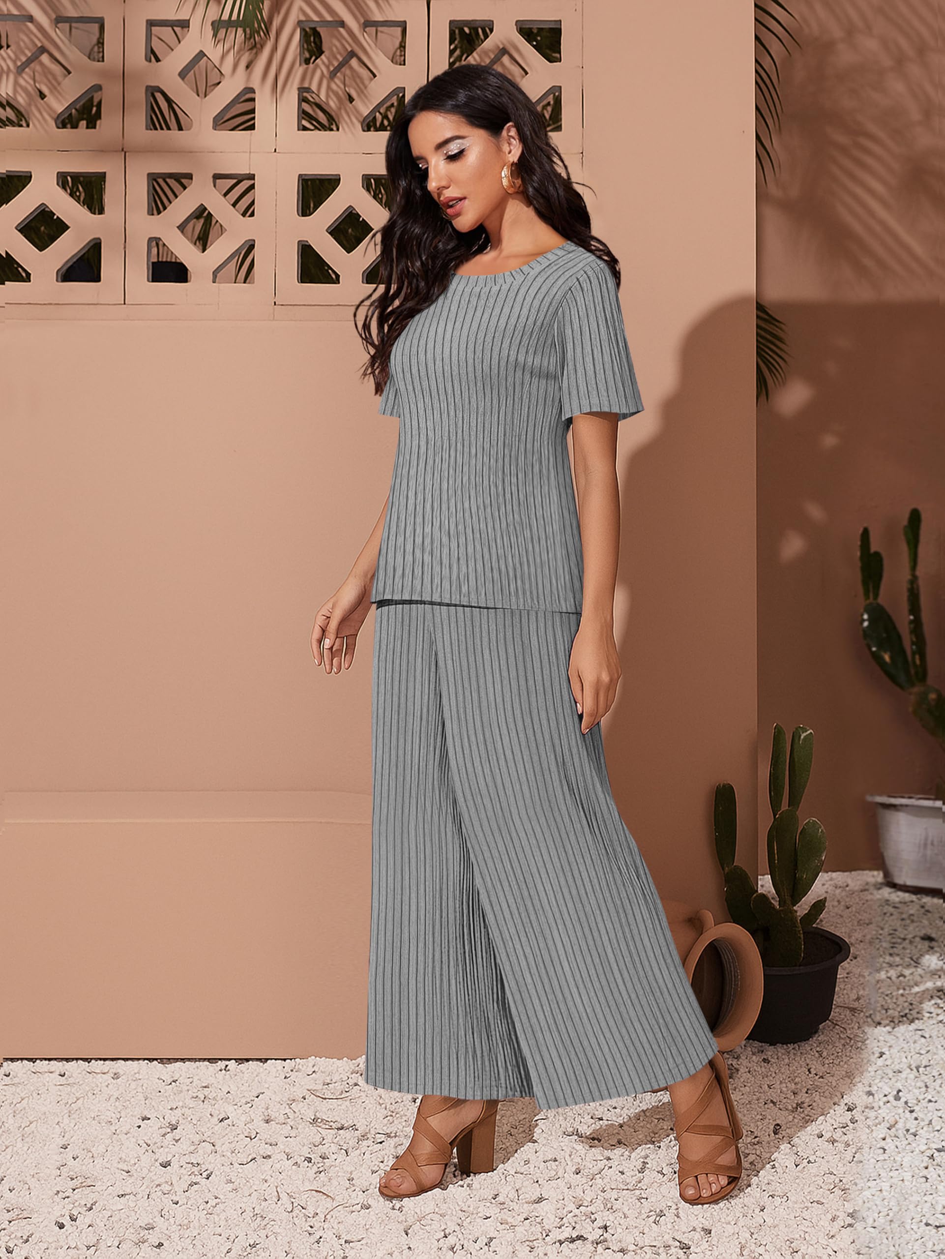 Toochki Pigiama da donna con top e pantaloni, tuta da notte coreana, set leggero con stampa a righe, biancheria da notte morbida e confortevole per ragazze e donne, set coordinato
