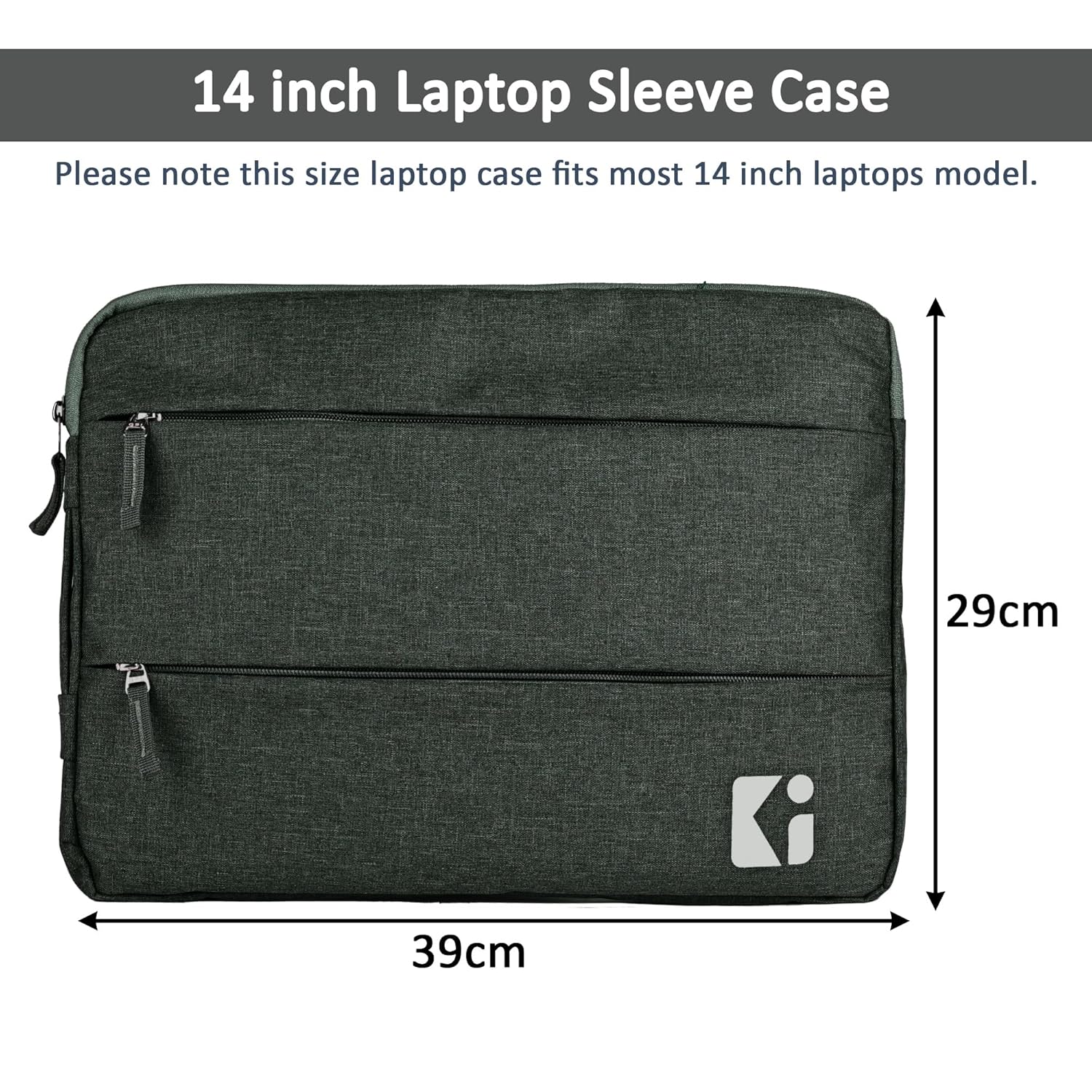 Kuber Industries Nylon Waterproof Laptop Sleeve 14 Inch Compatible with Handle & Accessory Pockets | Computer Pouch/Case/Cover/Safety Bag for Men Office Use | for All Laptop & Notebooks | Dark Grey 12 81sH2gndukL. SL1500