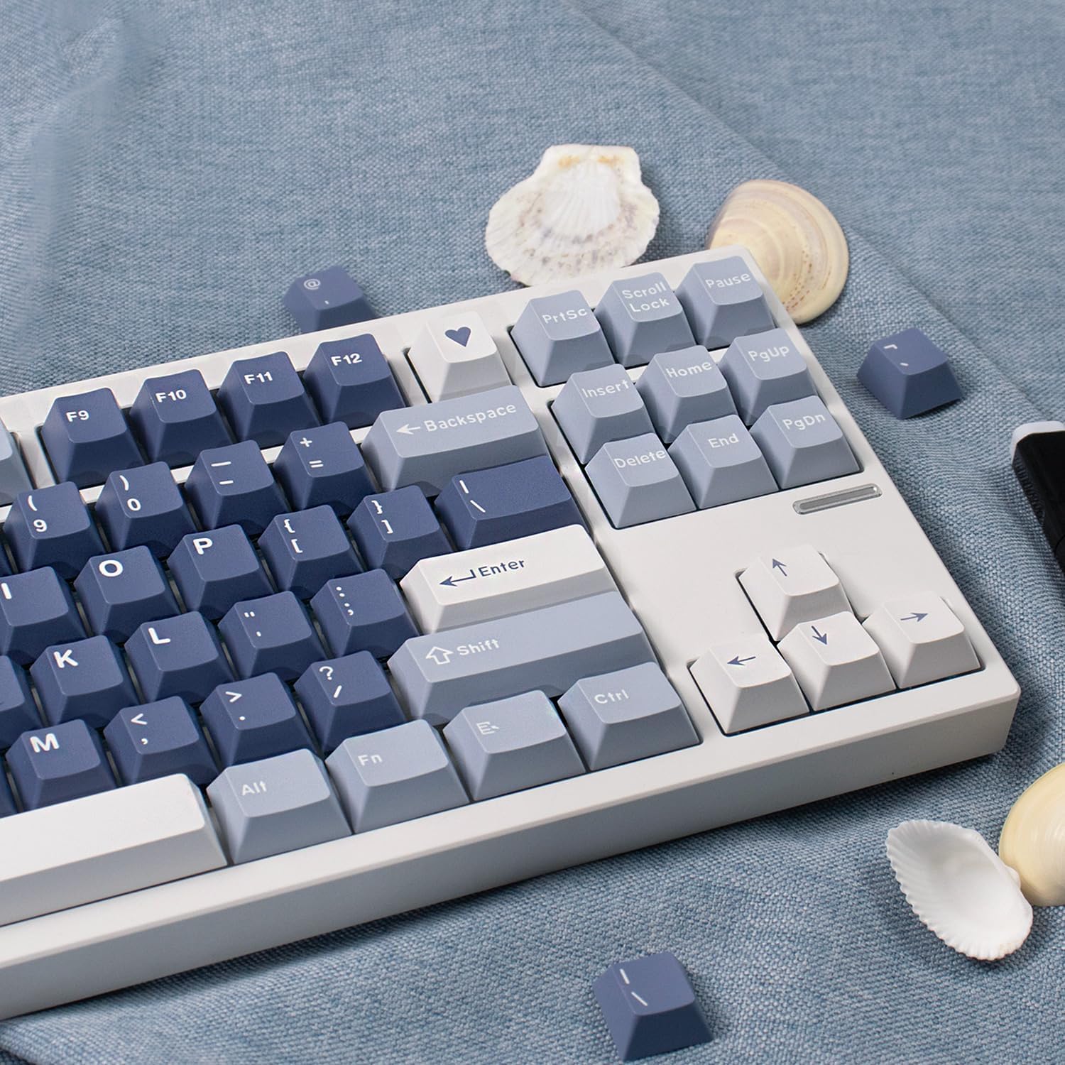 Sumgsn 163 Keys Doubleshot Keycaps Set Cherry Profile Fishing Key caps with 7u Spacebar Fit for 61/64/87/104/108 Cherry Mx Switches Alice Keyboard Mechanical Keyboards