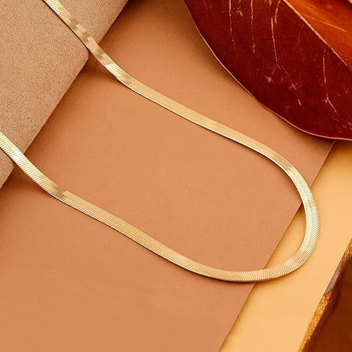 Miniatura 6 de DEARMAY - Collares de oro bañado de 14 quilates para mujer, delicado collar de gargantilla de espiga de oro, collar de serpiente en capas finas,