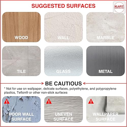 Miniatura 7 de KLAPiT Super Strip EZHold 16 piezas de cinta de montaje de 1 x 1 pulgada cuadrados - Soporta hasta 15 libras