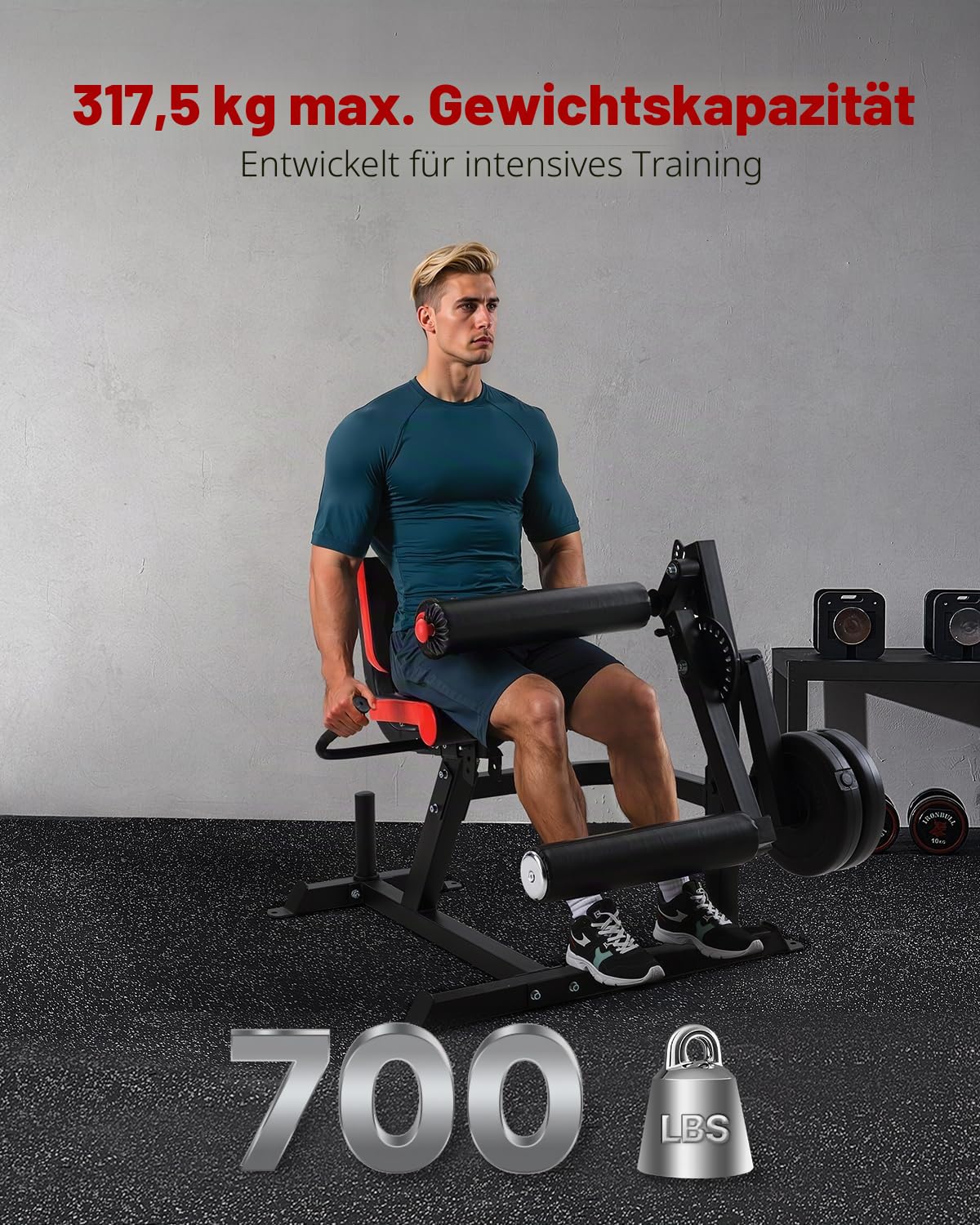 VEVOR sitzende Beinstrecker und Curl-Maschine Trainingsgerät Beinpresse Beintrainer (317 kg belatbar), verstellbare Bein-Trainingsbank, Bein-Drehstrecker Krafttrainingsgerät für Heim-Fitnessstudio