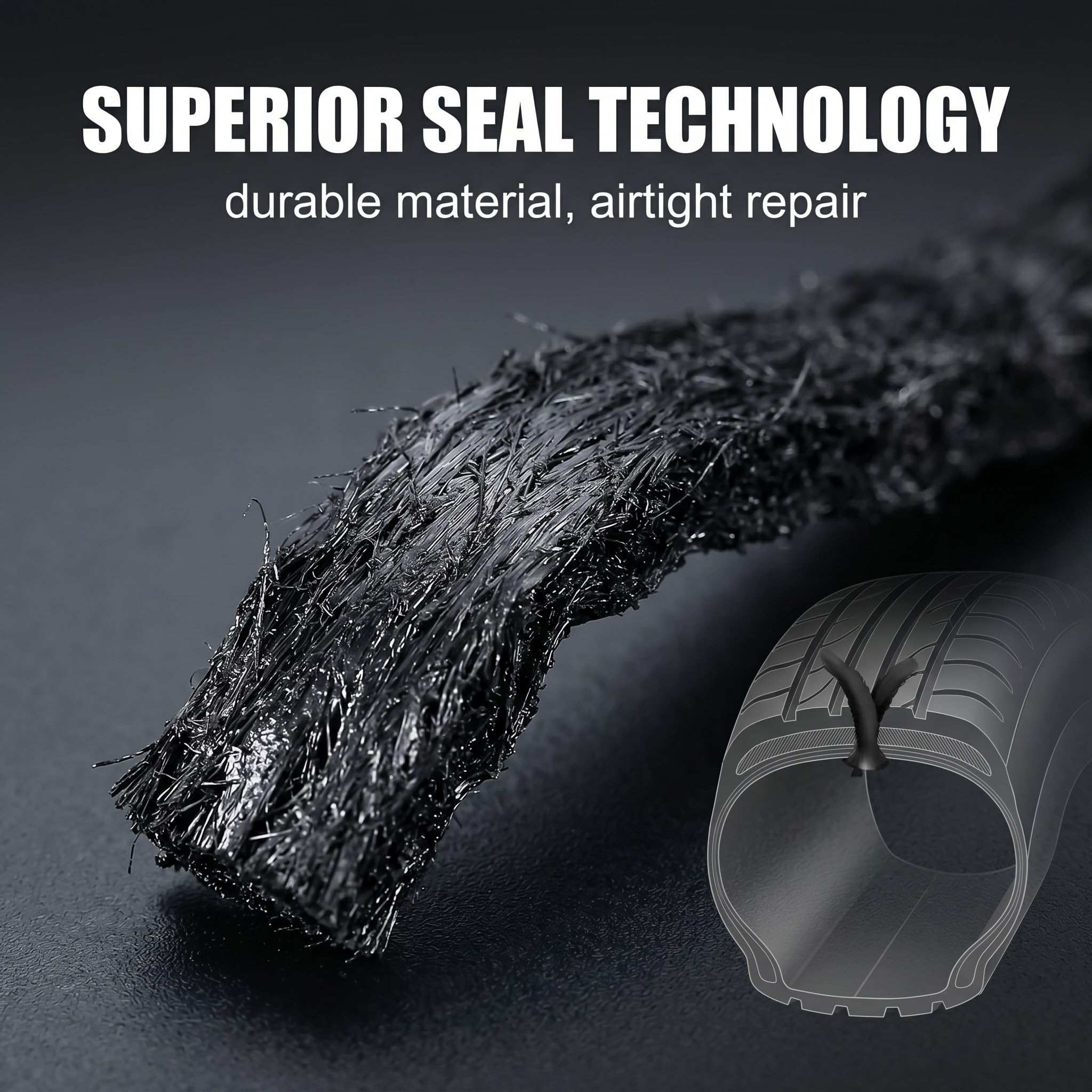Kit Riparazione Pneumatici Auto Moto 40 Pezzi 20cm Striscia Riparazione Tubeless Foratura Stringhe Spina Strumento Recupero Rapido Nero