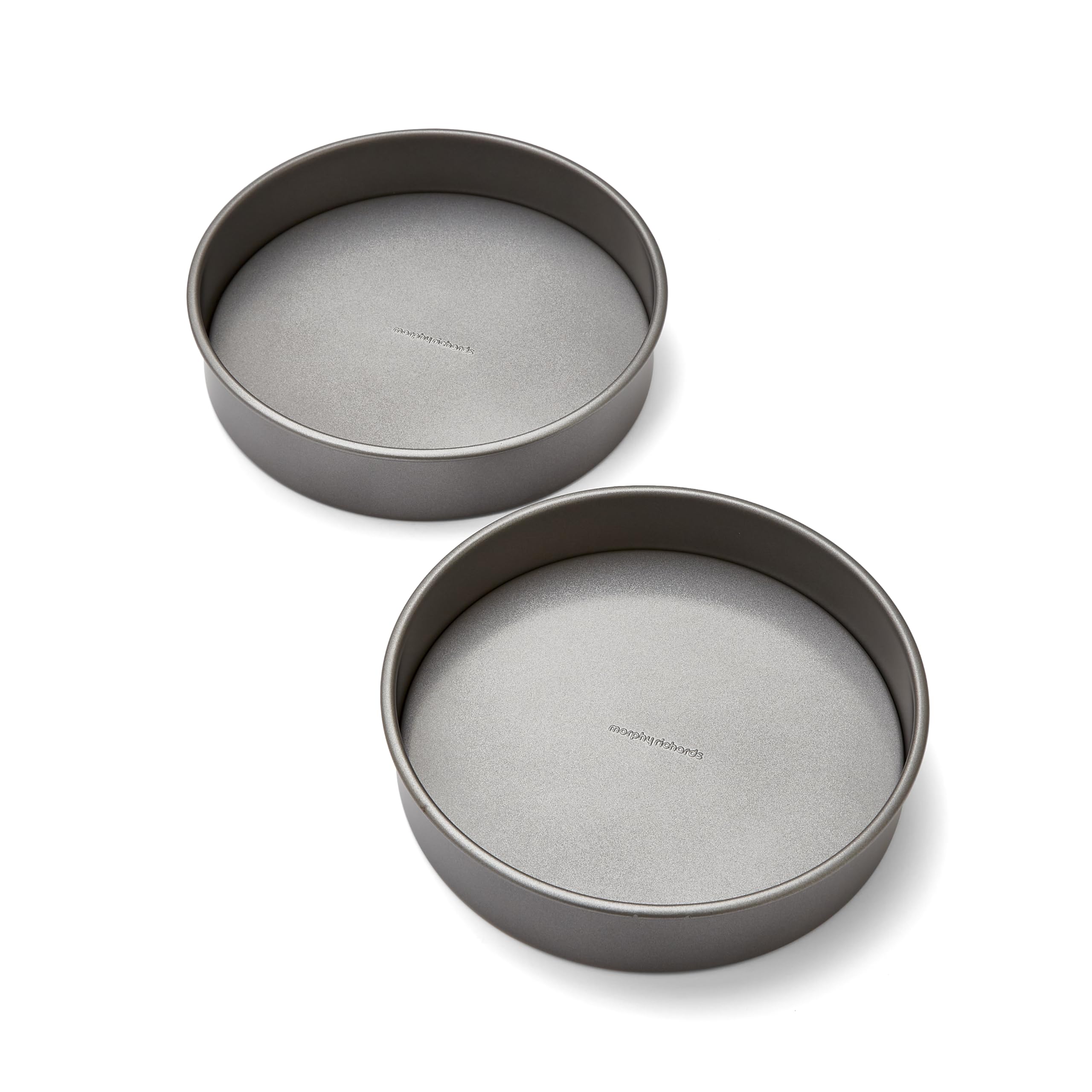 Morphy Richards Carbon Steel 8" Loose Base Shallow Cake Tin Set - Non-Stick Sandwich Pan For Victoria Sponge, Cheesecake & Layered Cakes, 849007