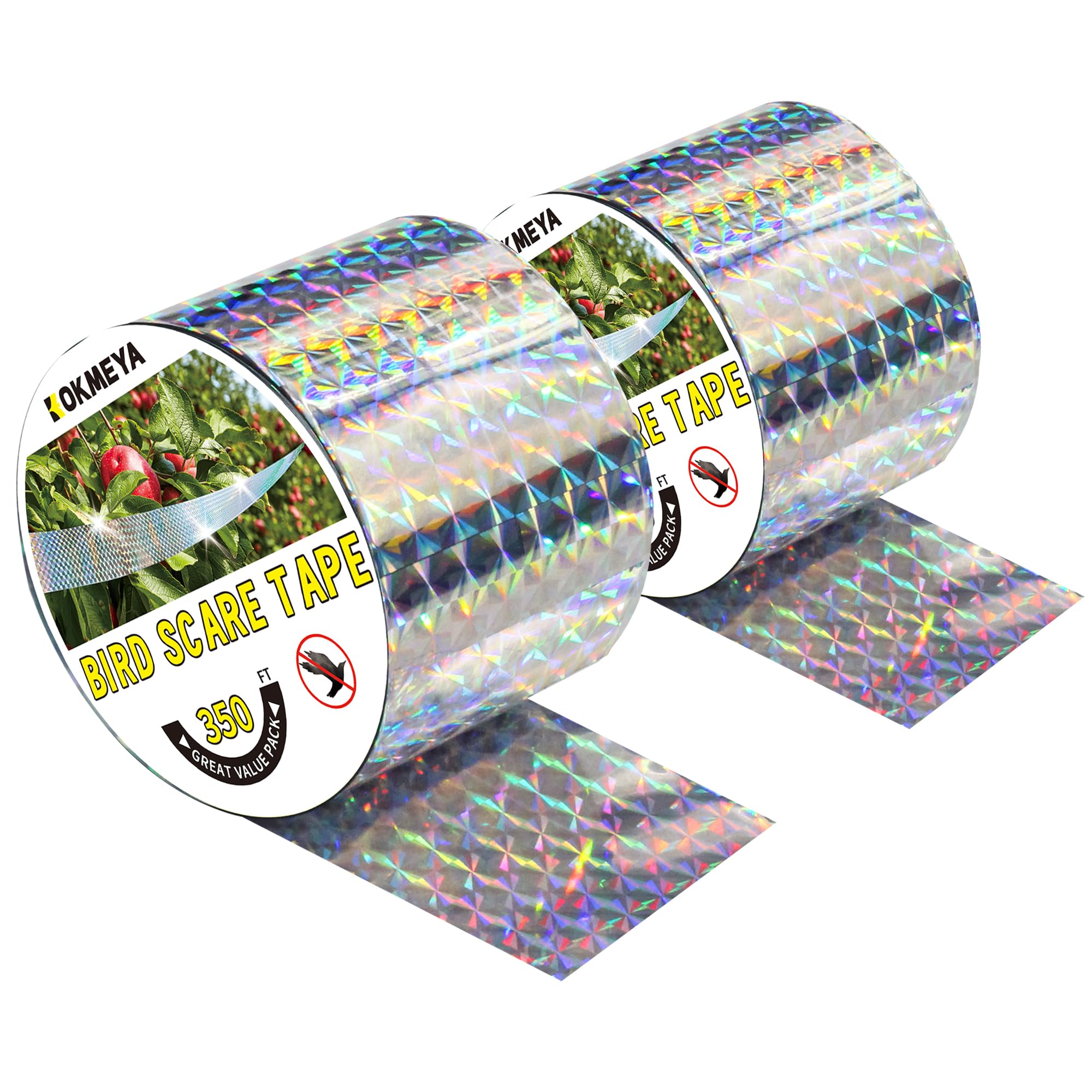 2 cintas reflectantes para pájaros de 500 pies x 2 unidades, dispositivo de miedo de pájaros, cinta de doble cara para ahuyentar a los pájaros para casa, jardín, patio, huerto, patio — view 10