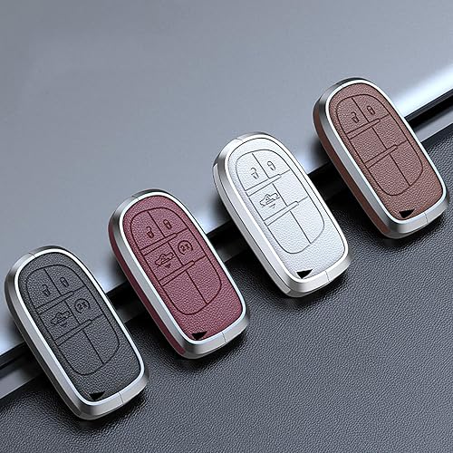 Miniatura 7 de HIBEYO Funda para llavero de automóvil de 3 botones para Jeep Grand Cherokee Wrangler Compass Cherokee Renegade Patriot Grand Comander, accesorios