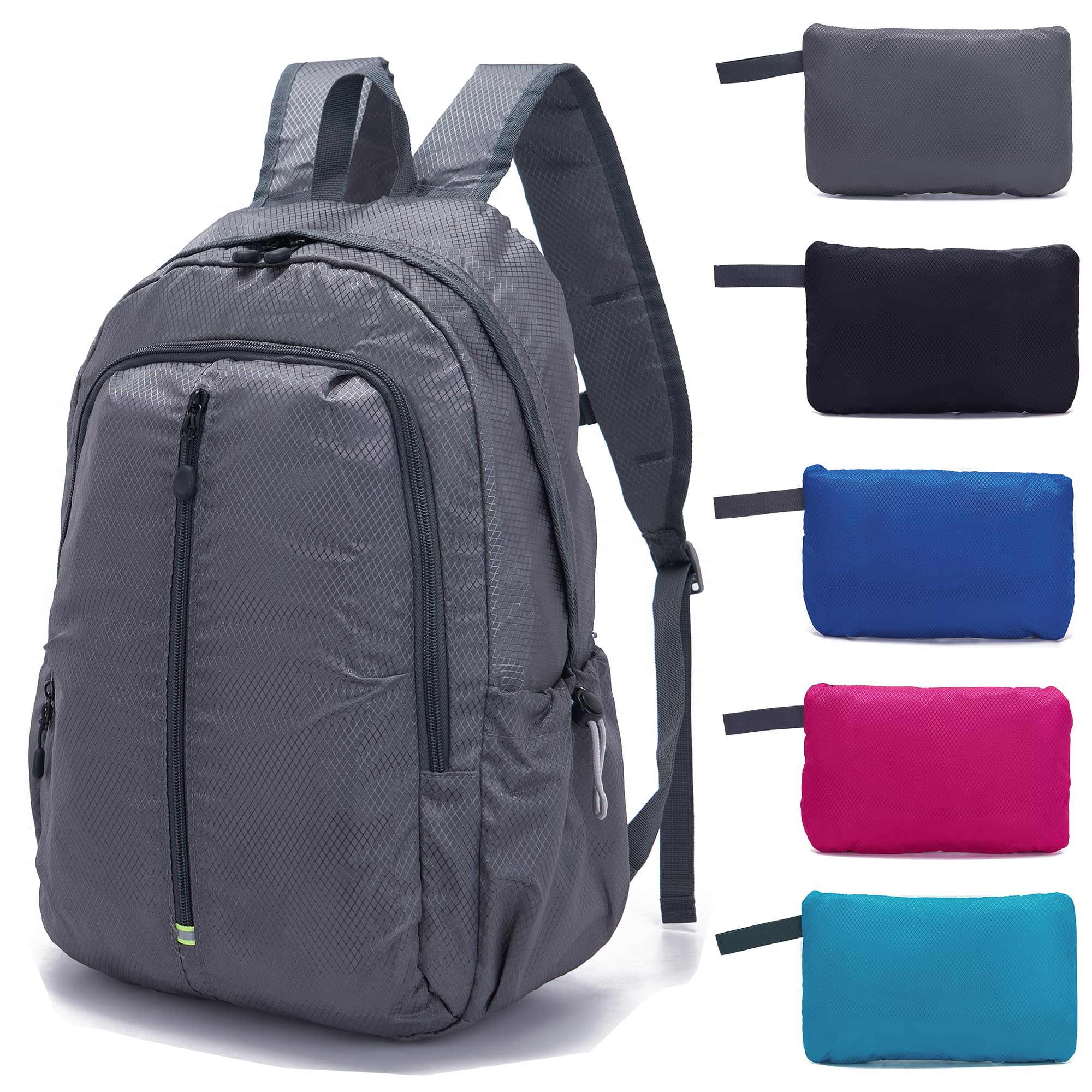 YZAOLL 25L Lightweight Packable Hiking Backpack Waterproof Hiking Daypack for Women Men Gym Backpack Travel Camping Vacation,DarkGray