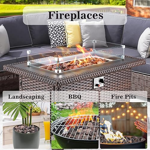 Miniatura 6 de GRISUN Granules - Piedra de lava para pozo de ajuste, piedras de lava templadas naturales seguras de 1-3 pulgadas para chimenea, paisajismo, cuencos