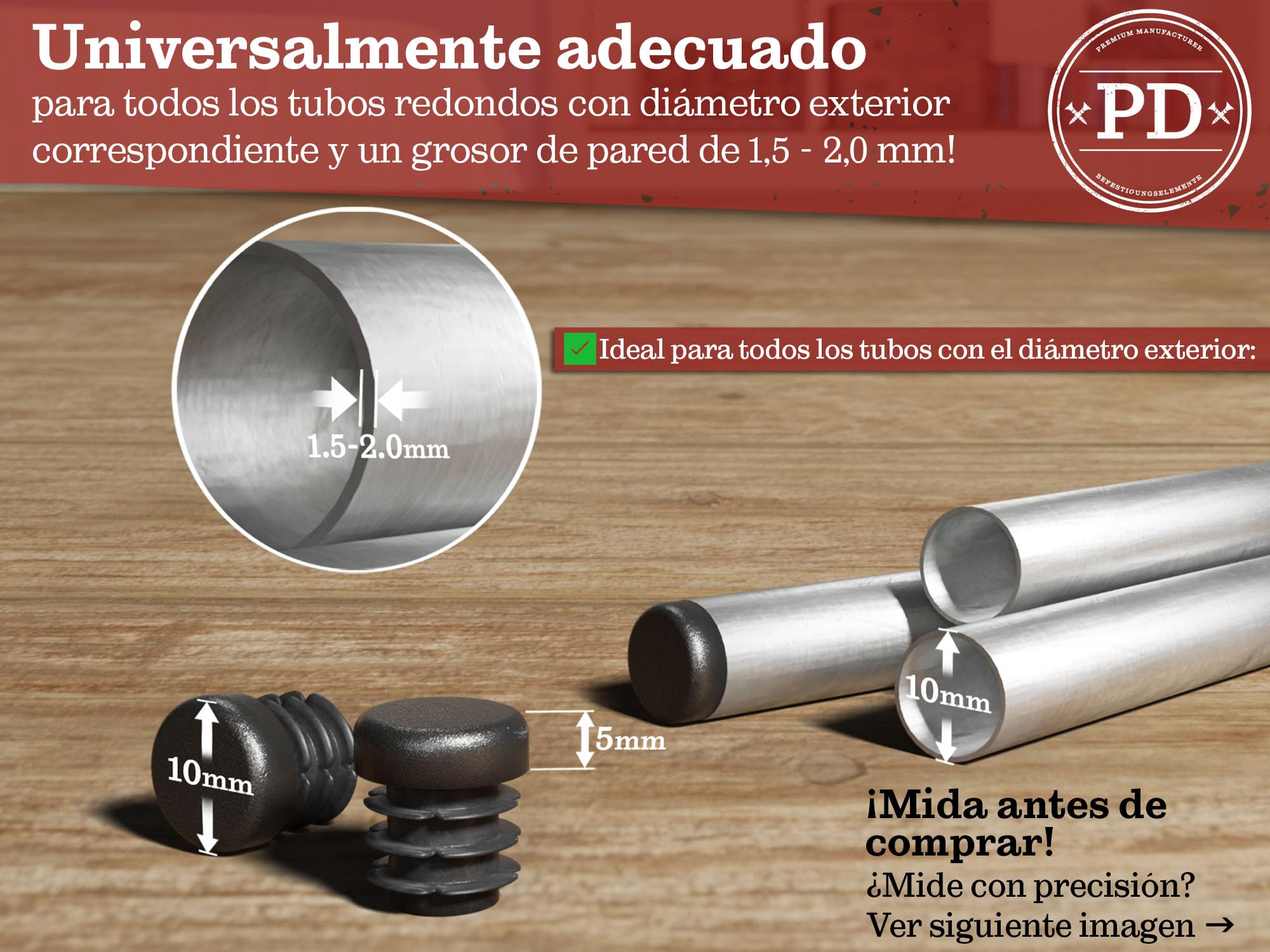 10 Tapones De Láminas Redondos, 35 Mm De Diámetro, Tapones Para Tubos