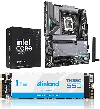 INLAND 3-in-1 Combo Intel Core Ultra 7 265KF CPU+Gigabyte Z890 Eagle WiFi7 mb+1TB TN320 M.2 SSD