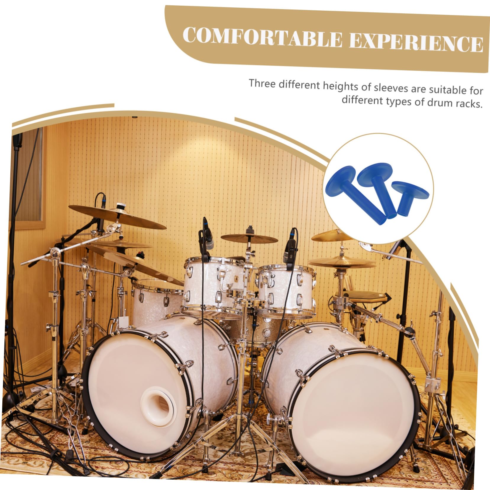 ibasenice Cymbal Covers for Drum Sets Plastic Cymbal Sleeves Replacement Drum Stand Mounts