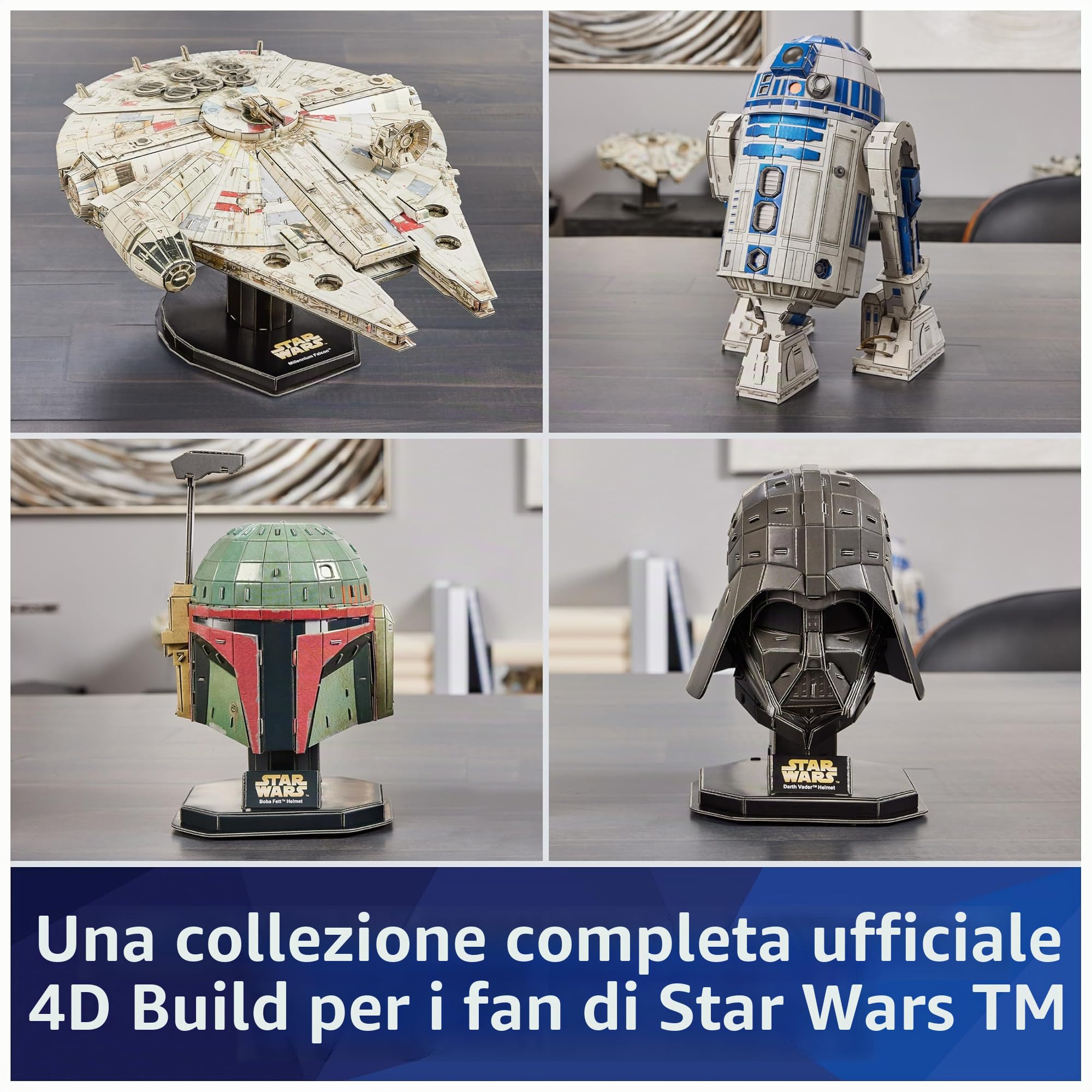 4D Build, kit di modellismo 3D Millennium Falcon di Star Wars Decorazione, Giocattoli da costruzione Kit di modellismo in cartoncino per adulti e ragazzi dai 12 anni in su