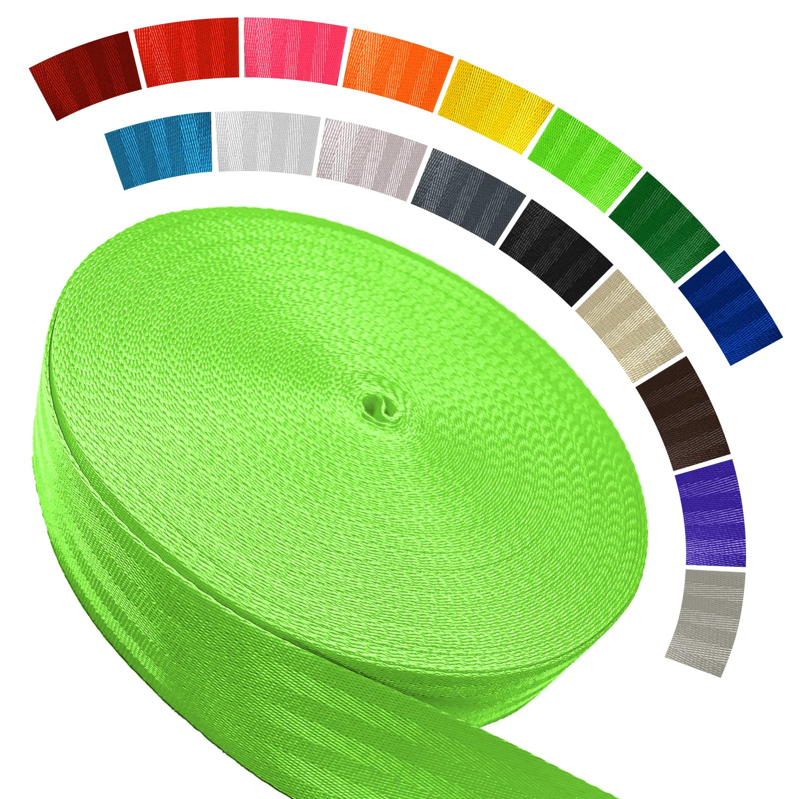 Polyester Webbing Strap 16+Colors – 1"&amp;1.5"&amp;1.9" – 16.5 25 33 55 Yards Heavy Duty Webbing Roll, Flat Webbing Strap for Indoor&amp;Outdoor Gear, DIY Crafting, Repairing